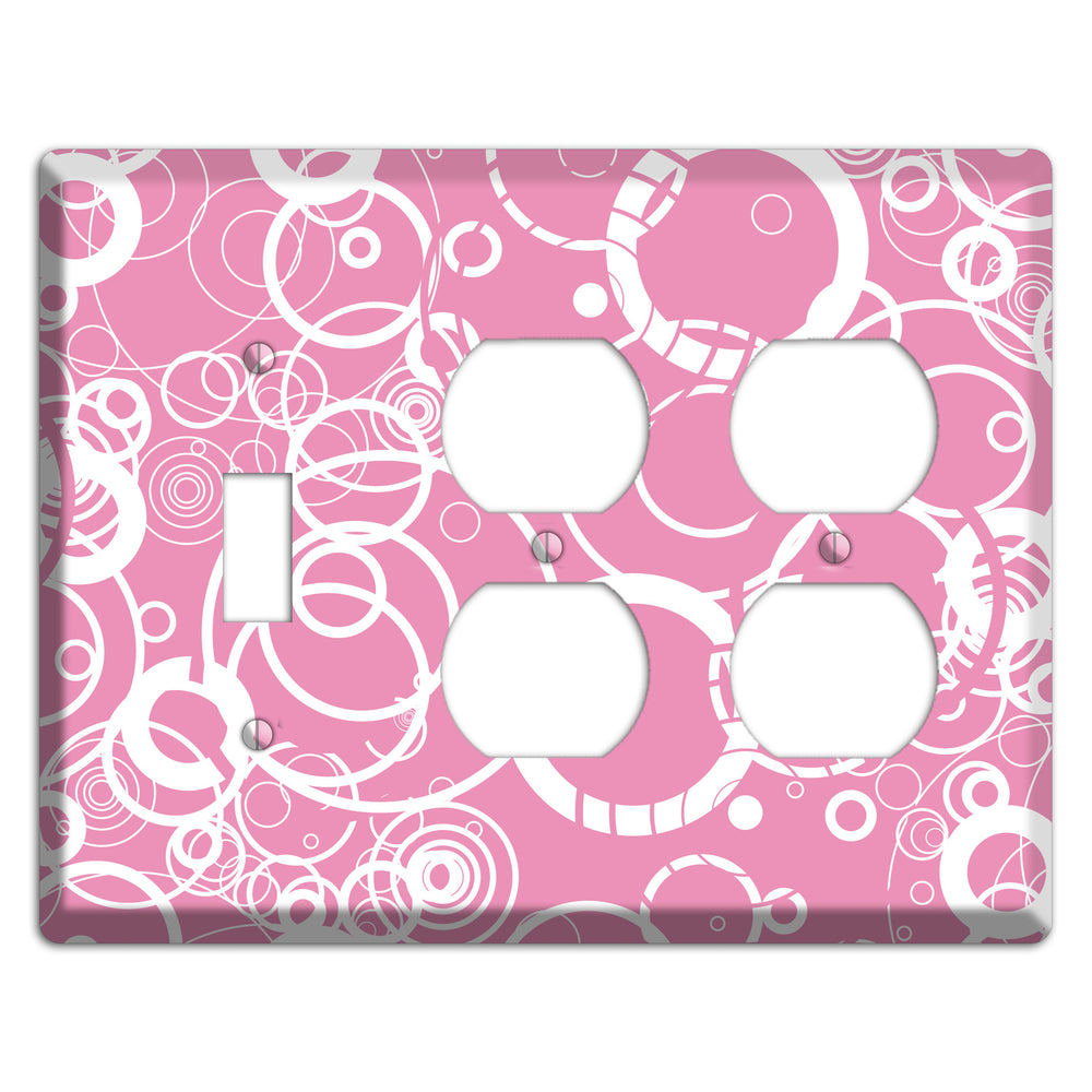 Light Pink Circles Toggle / 2 Duplex Wallplate