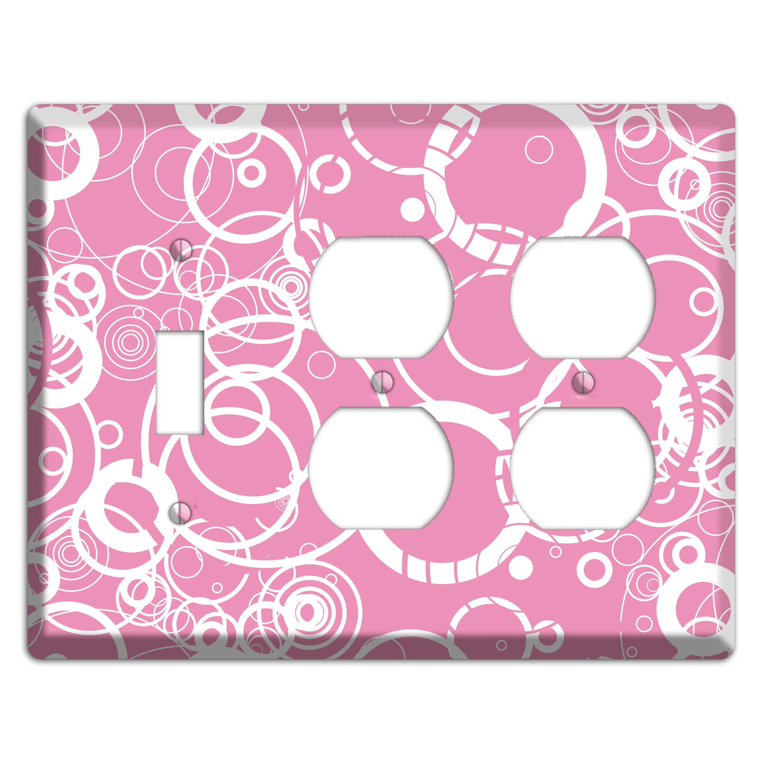 Light Pink Circles Toggle / 2 Duplex Wallplate