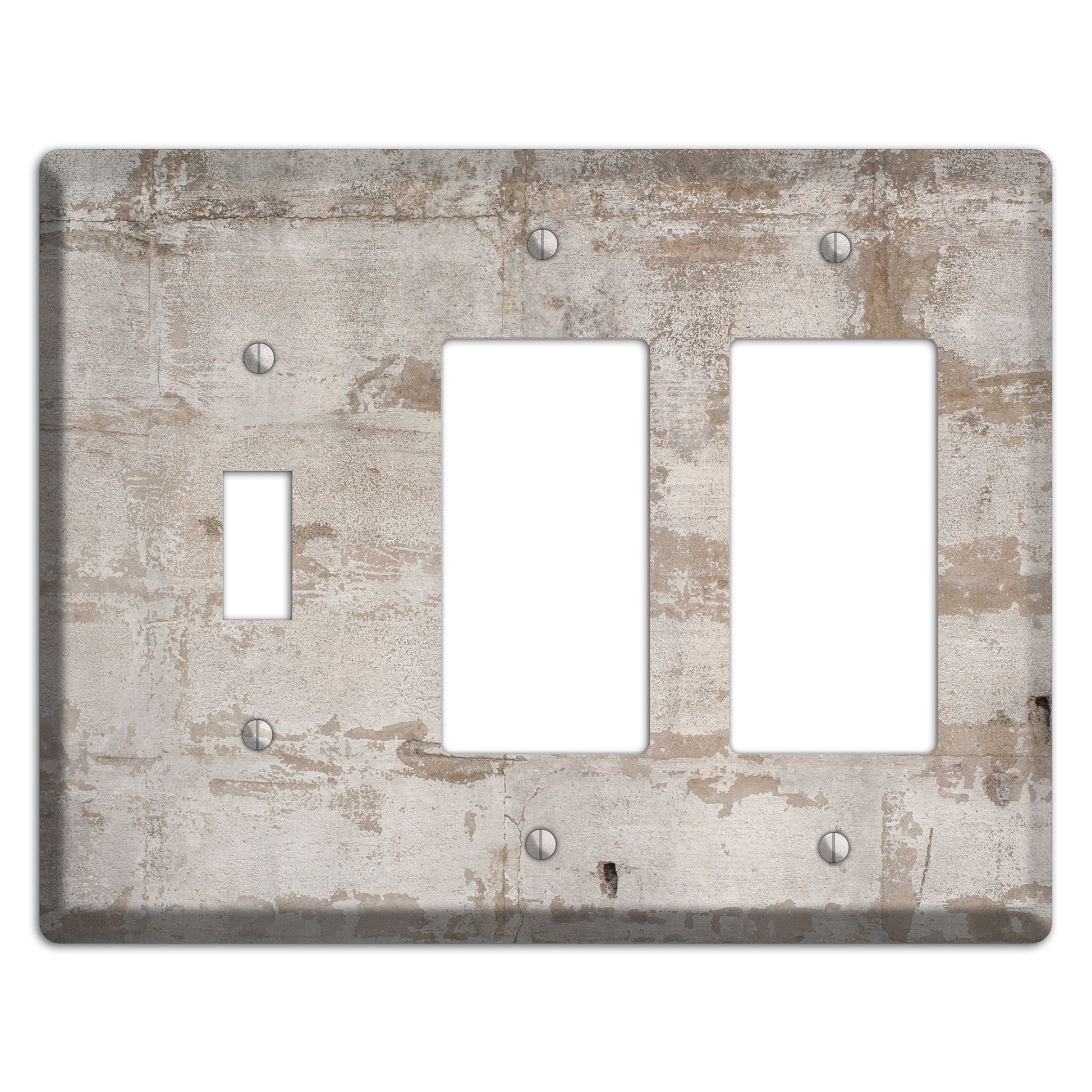 Old Concrete 3 Toggle / 2 Rocker Wallplate