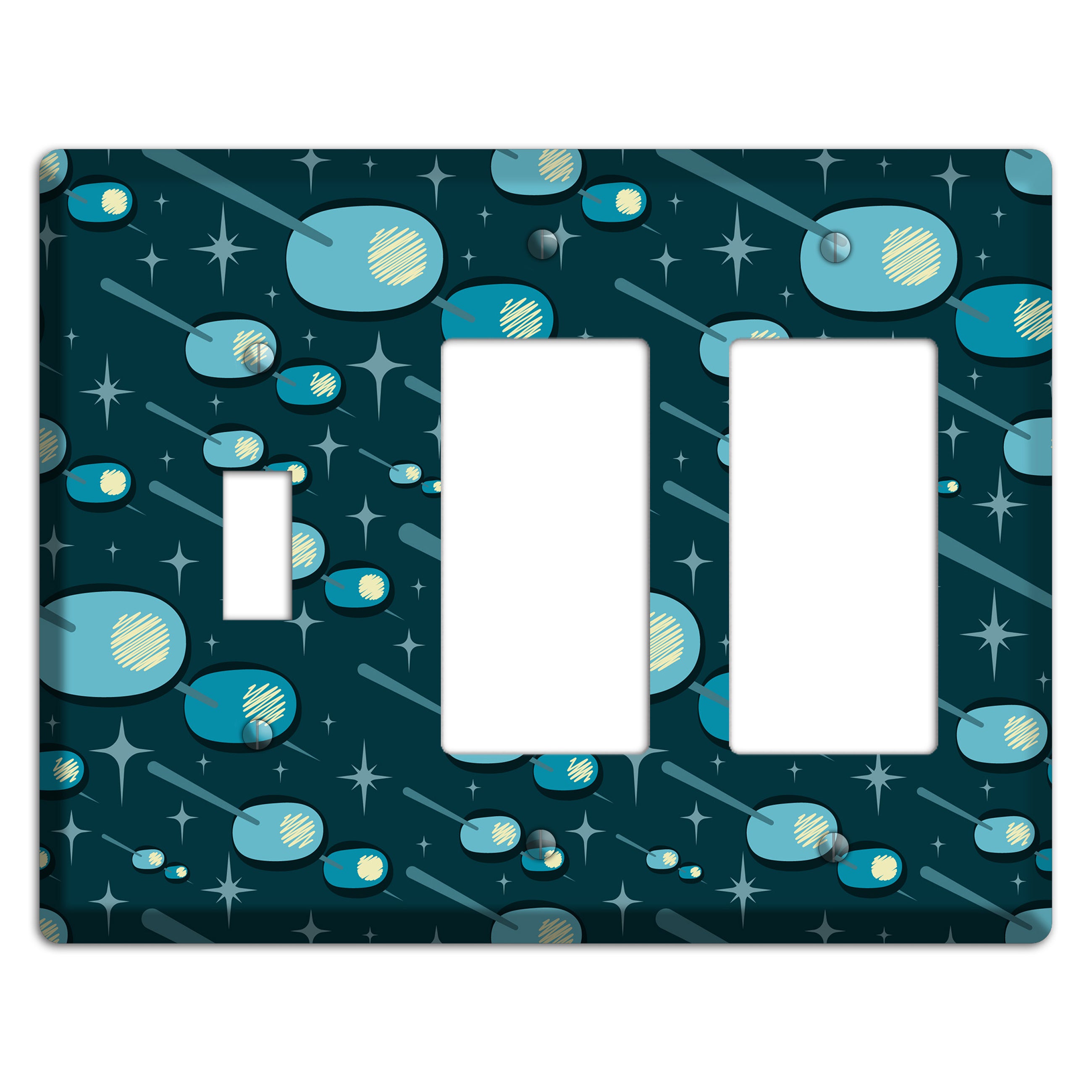 Navy Olives Toggle / 2 Rocker Wallplate