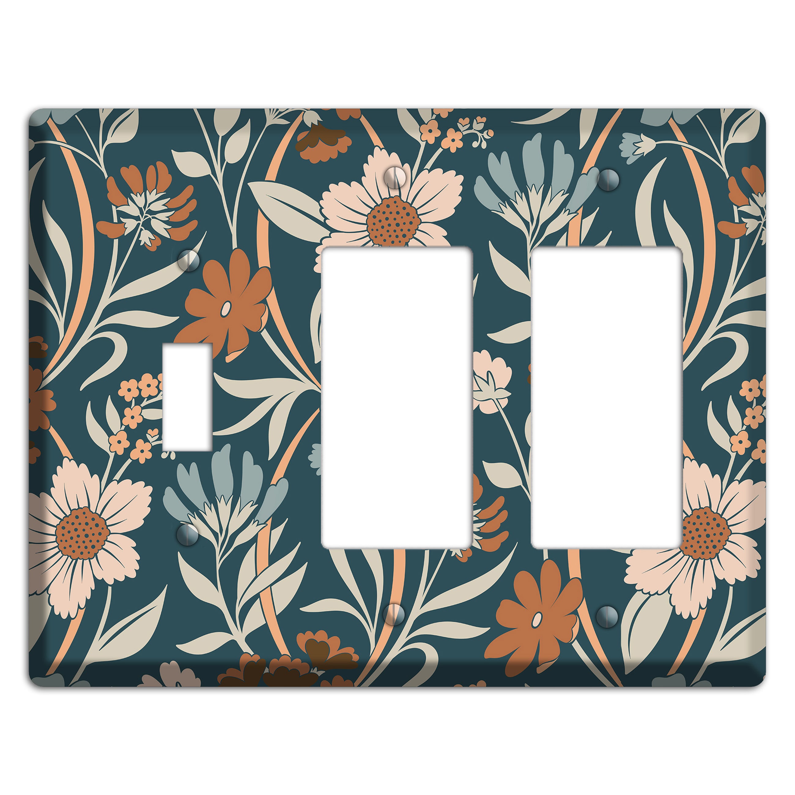 Summer Floral 1 Toggle / 2 Rocker Wallplate – Wallplates.com