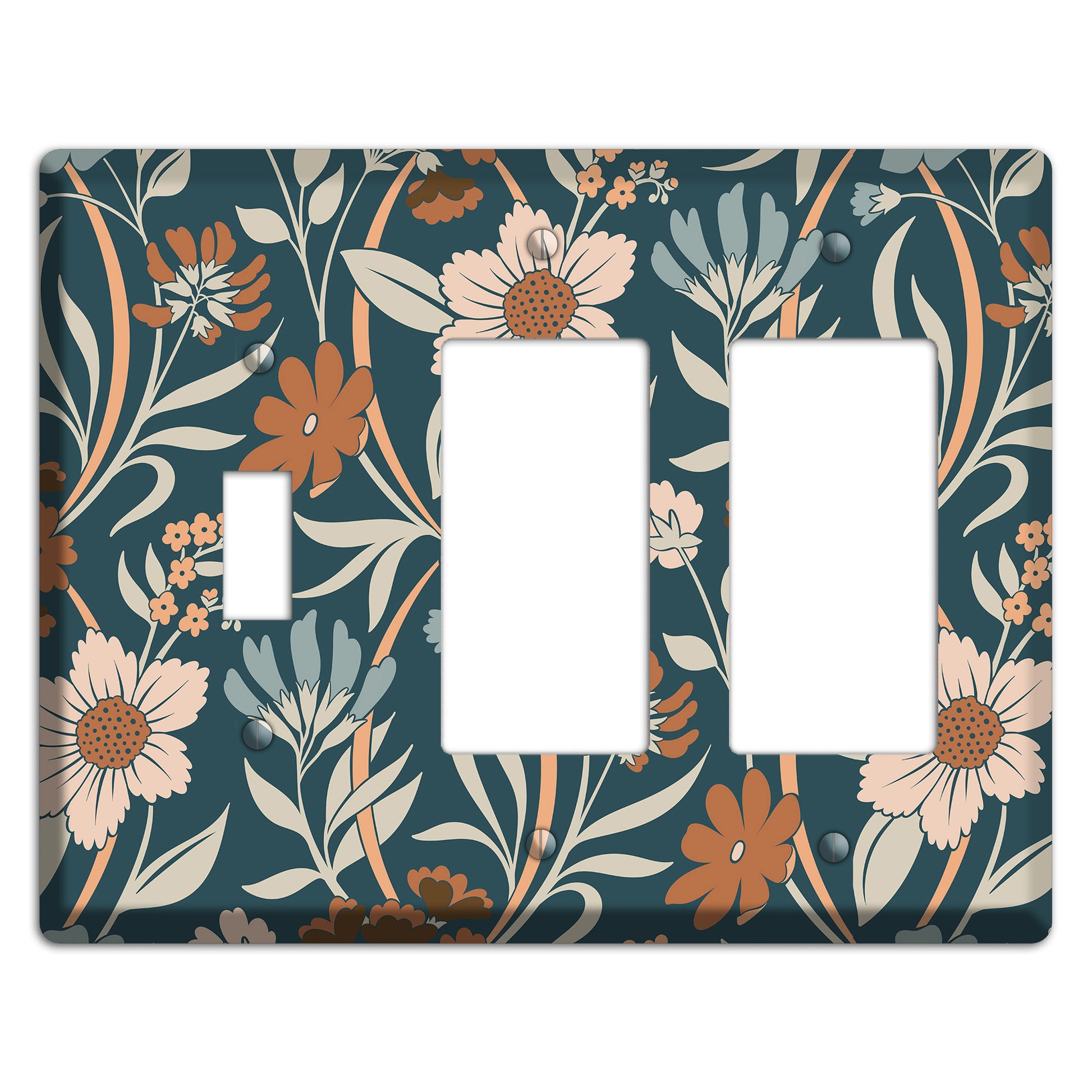 Summer Floral 1 Toggle / 2 Rocker Wallplate