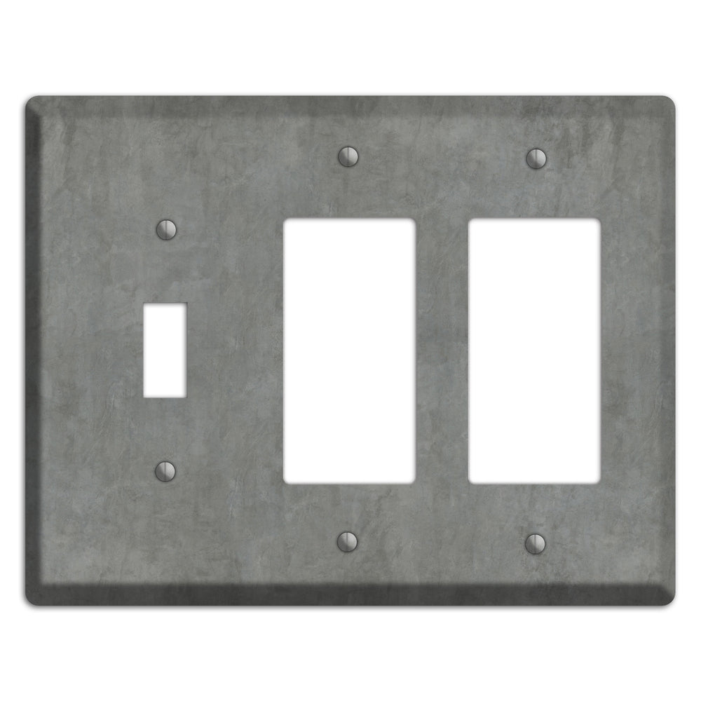 Stucco Grey Toggle / 2 Rocker Wallplate