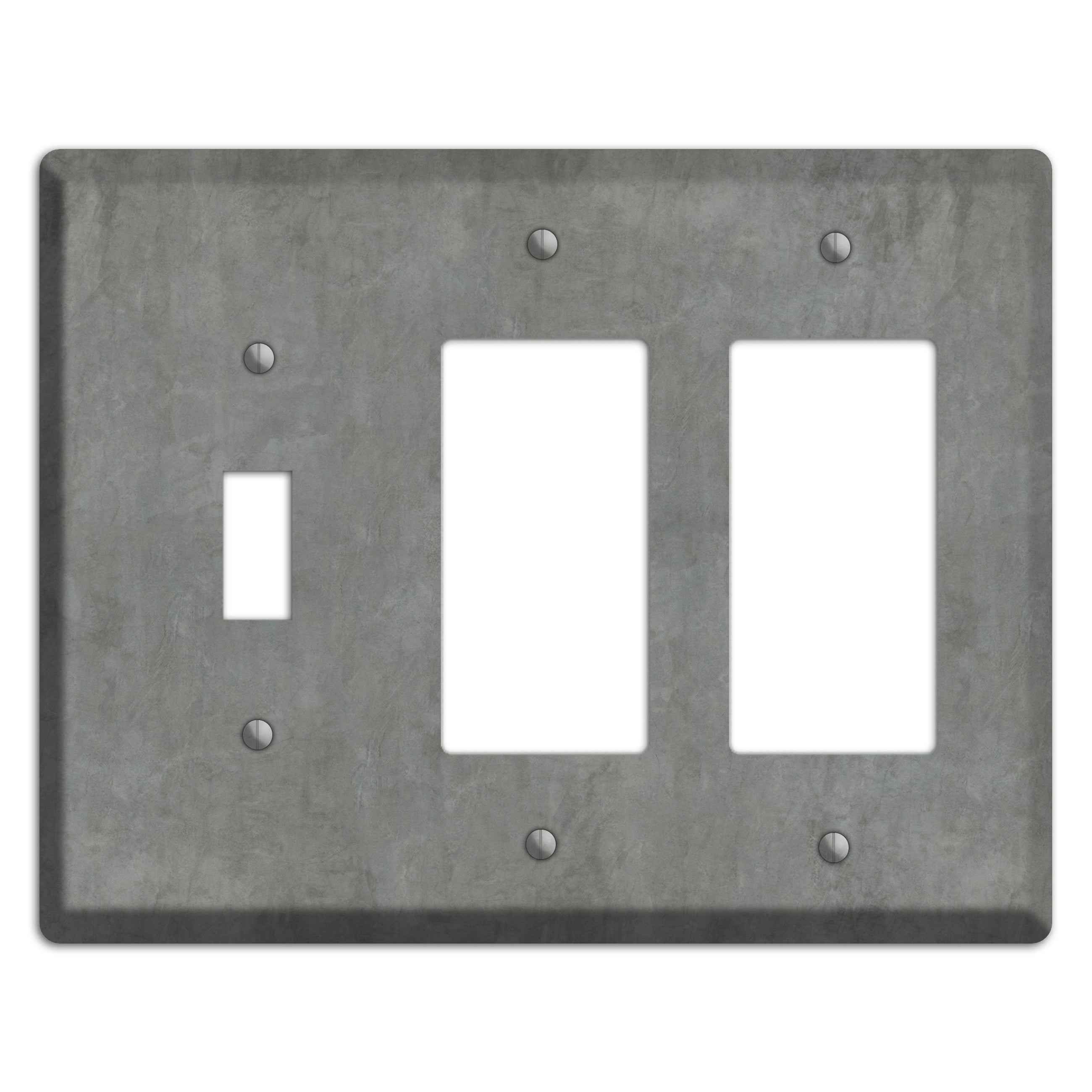 Stucco Grey Toggle / 2 Rocker Wallplate