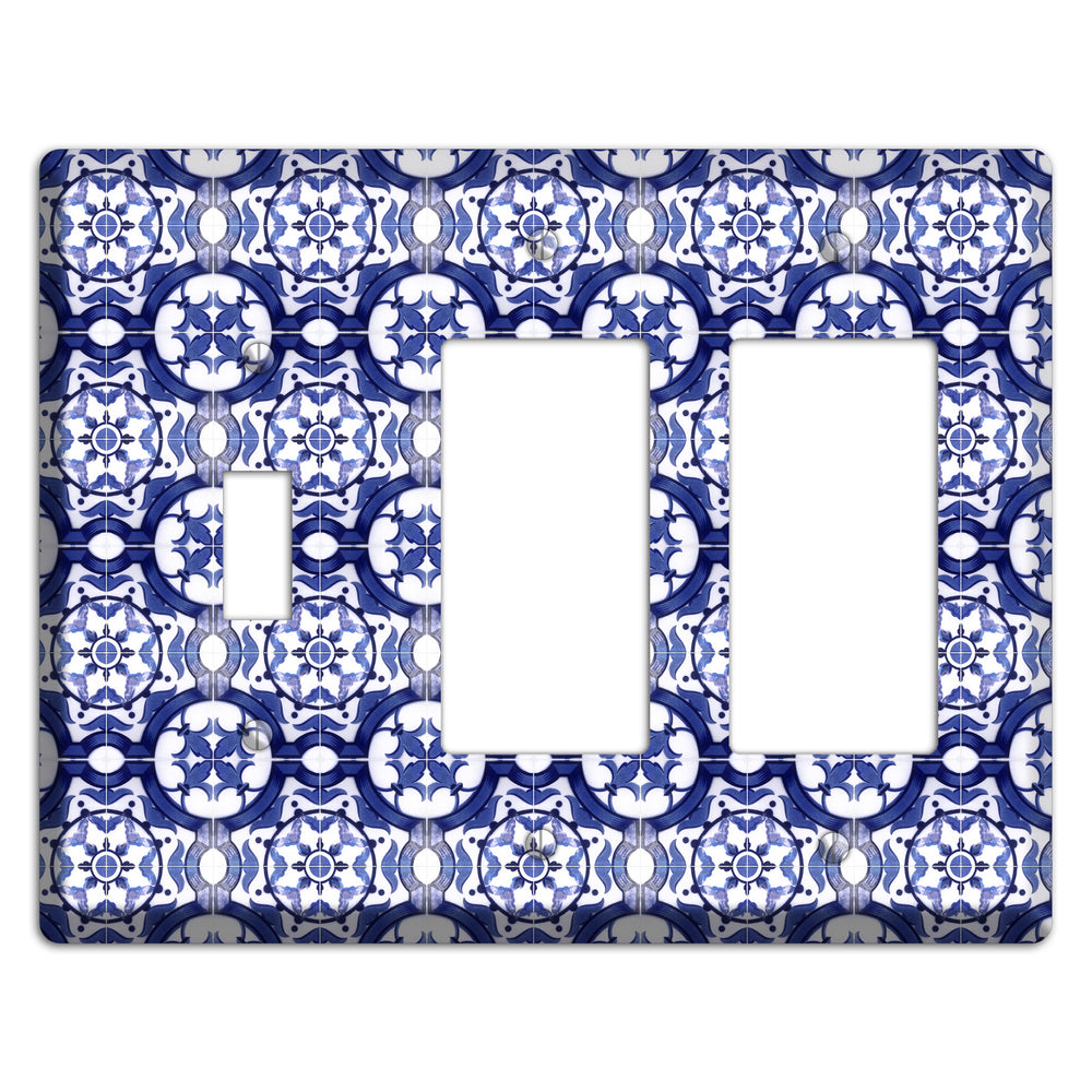 Tavira Tiles 10 Toggle / 2 Rocker Wallplate