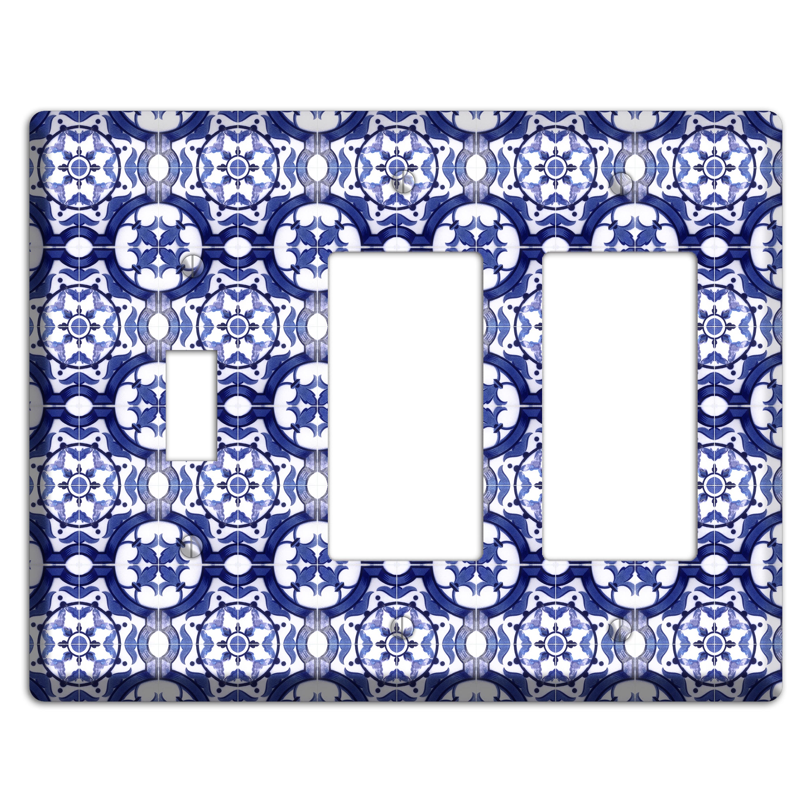 Tavira Tiles 10 Toggle / 2 Rocker Wallplate