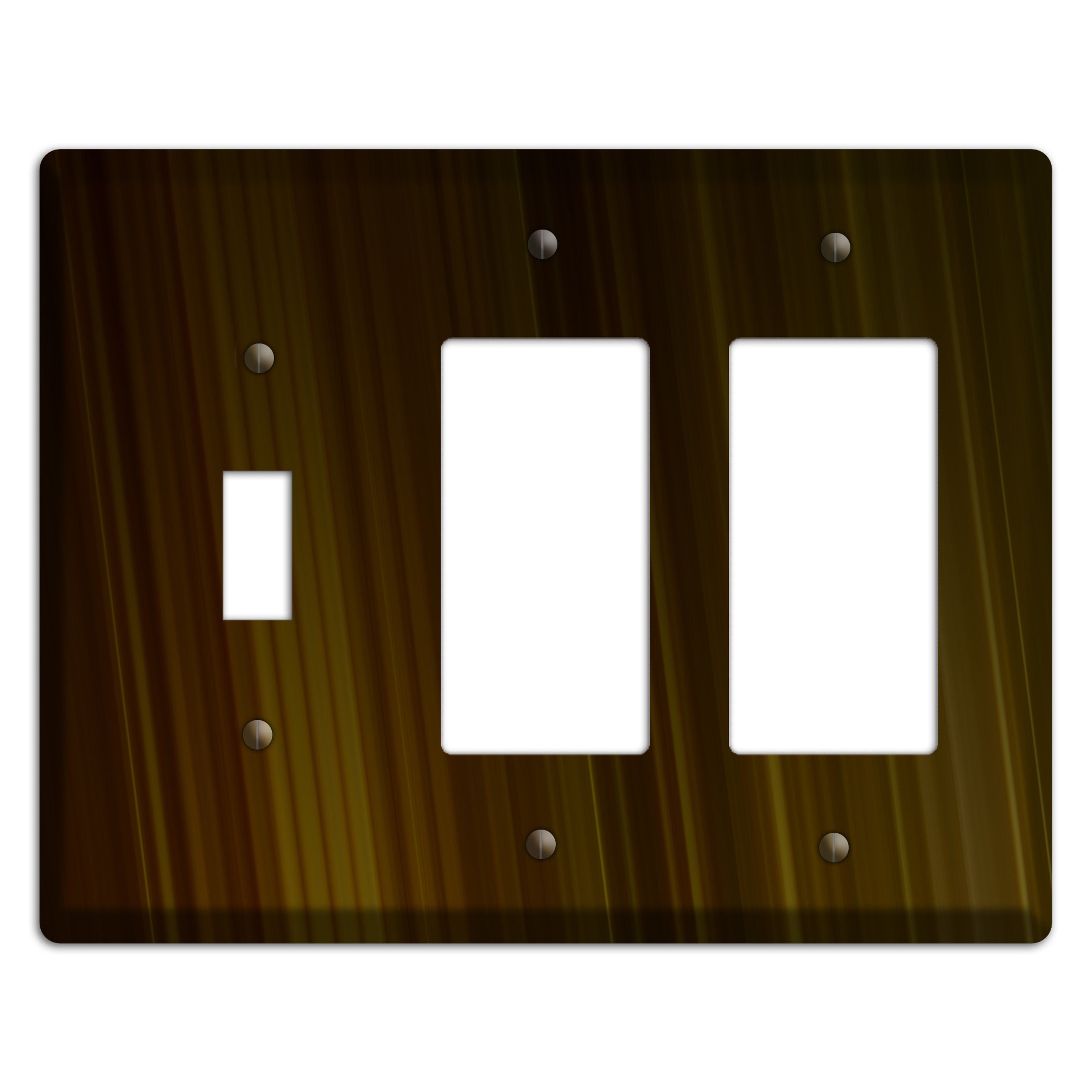 Brown Ray of Light Toggle / 2 Rocker Wallplate
