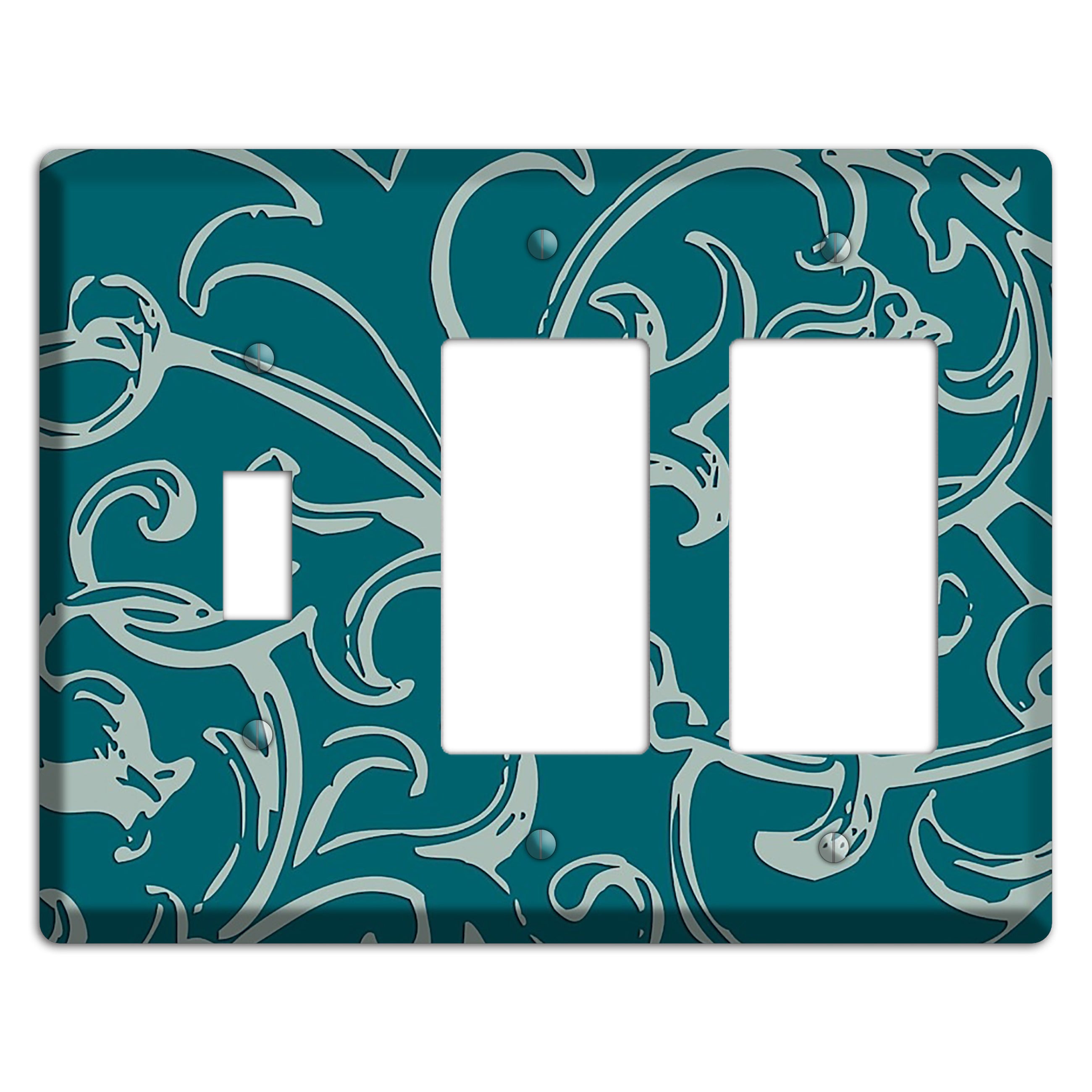 Victorian Teal Toggle / 2 Rocker Wallplate