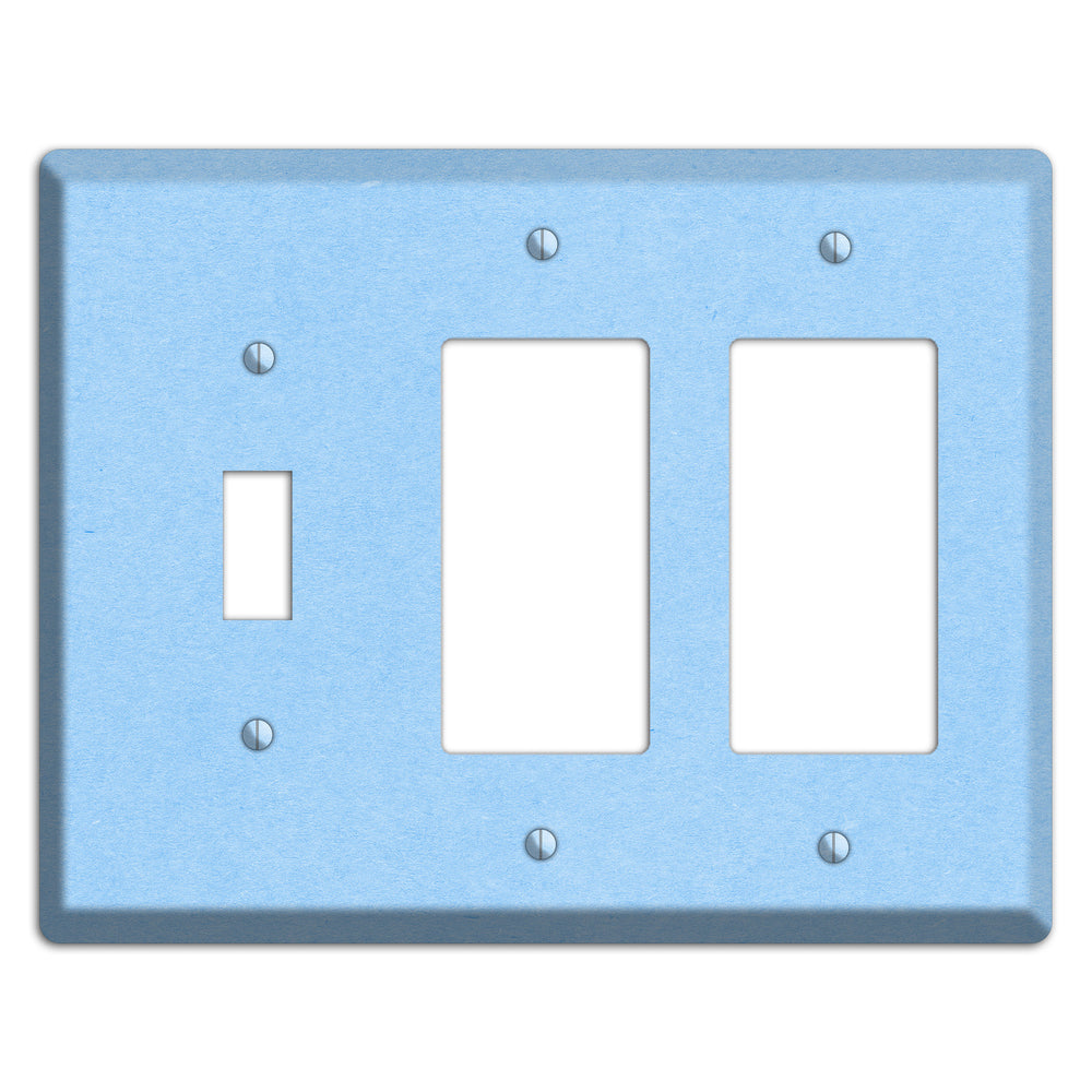 Light Sky Blue Kraft Toggle / 2 Rocker Wallplate