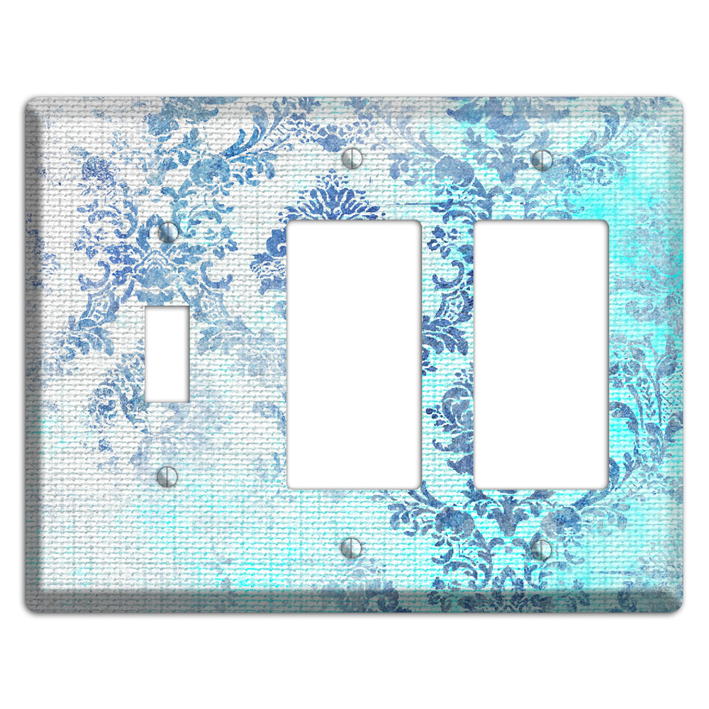 Ice Cold Whimsical Damask Toggle / 2 Rocker Wallplate