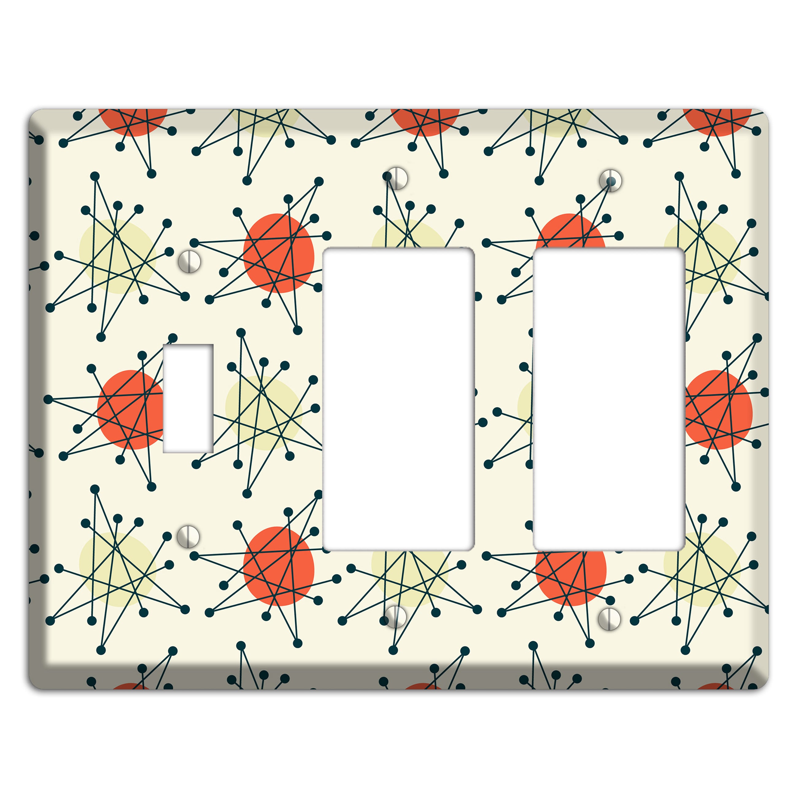 Atomic Star Burst Toggle / 2 Rocker Wallplate