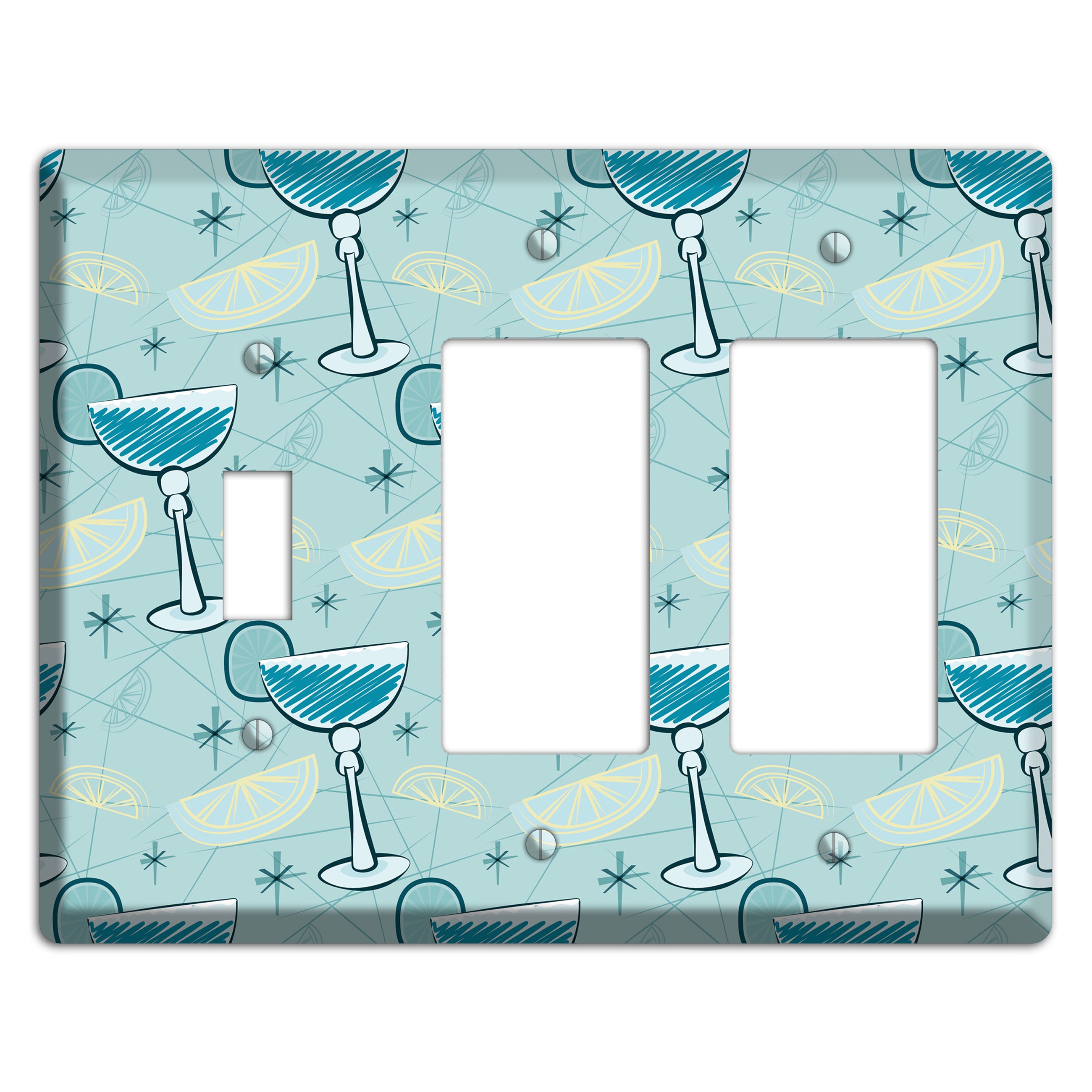 Cocktails Toggle / 2 Rocker Wallplate