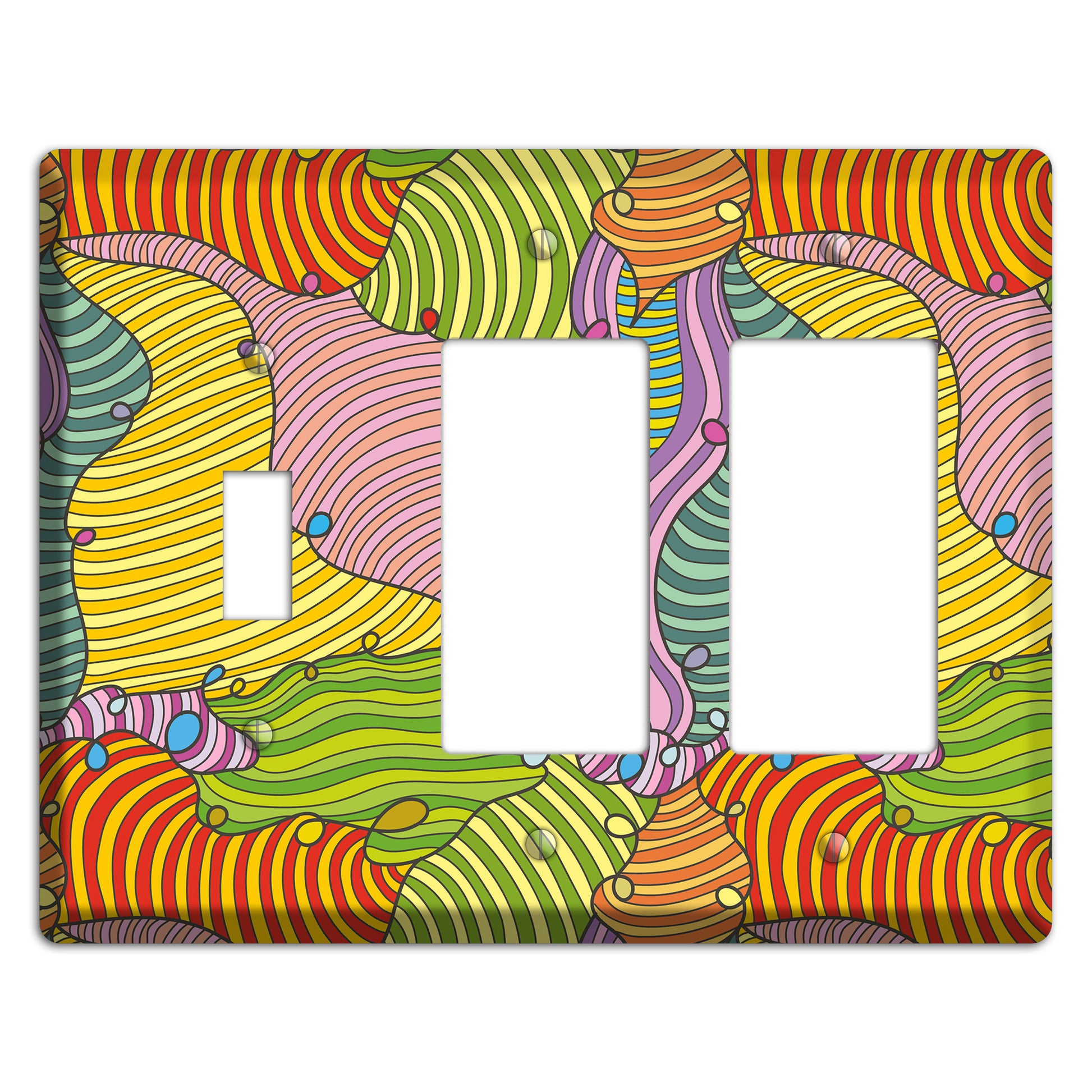 Retro Flourish 5 Toggle / 2 Rocker Wallplate