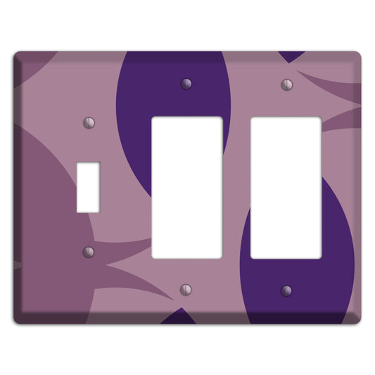 Purple Abstract Toggle / 2 Rocker Wallplate