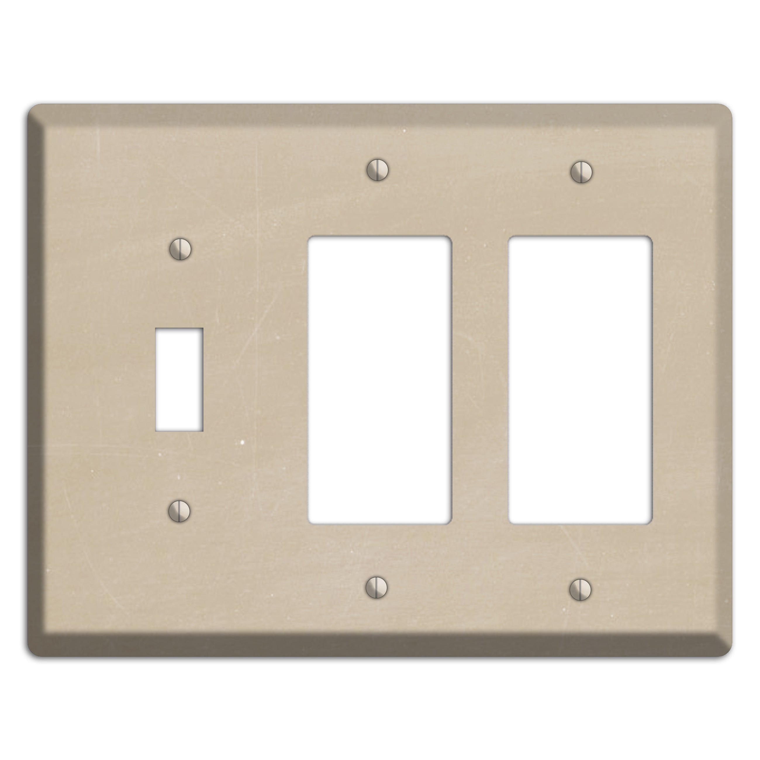 Chalk Tan Toggle / 2 Rocker Wallplate