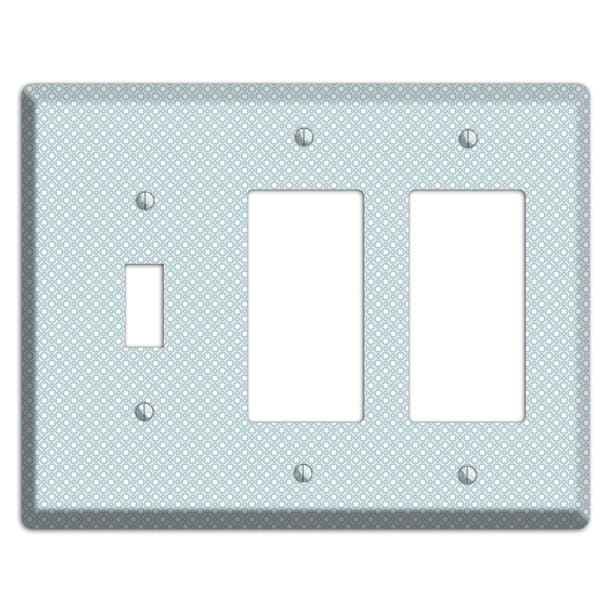 Light Blue Geometric Toggle / 2 Rocker Wallplate