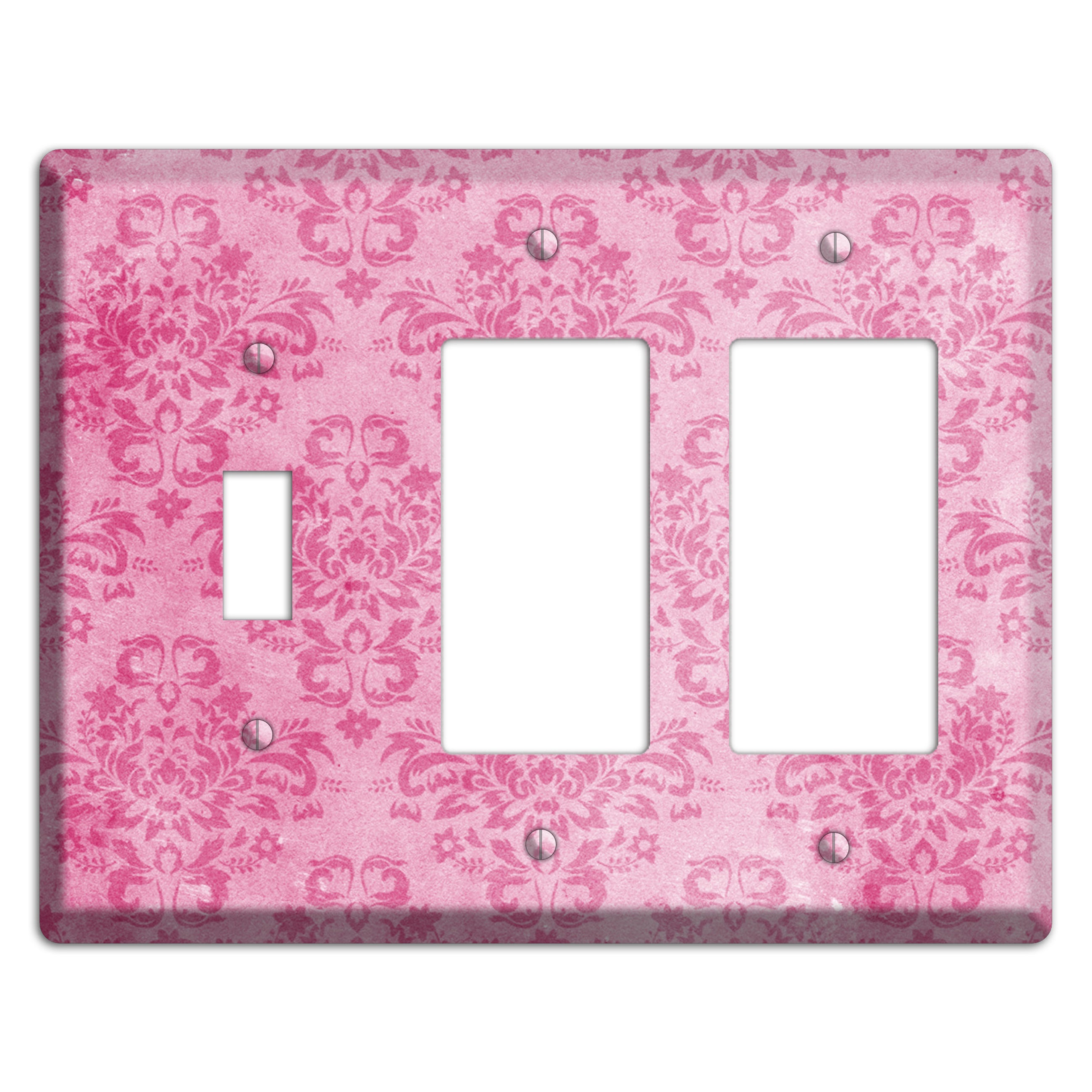Beauty Bush Pink Texture Toggle / 2 Rocker Wallplate