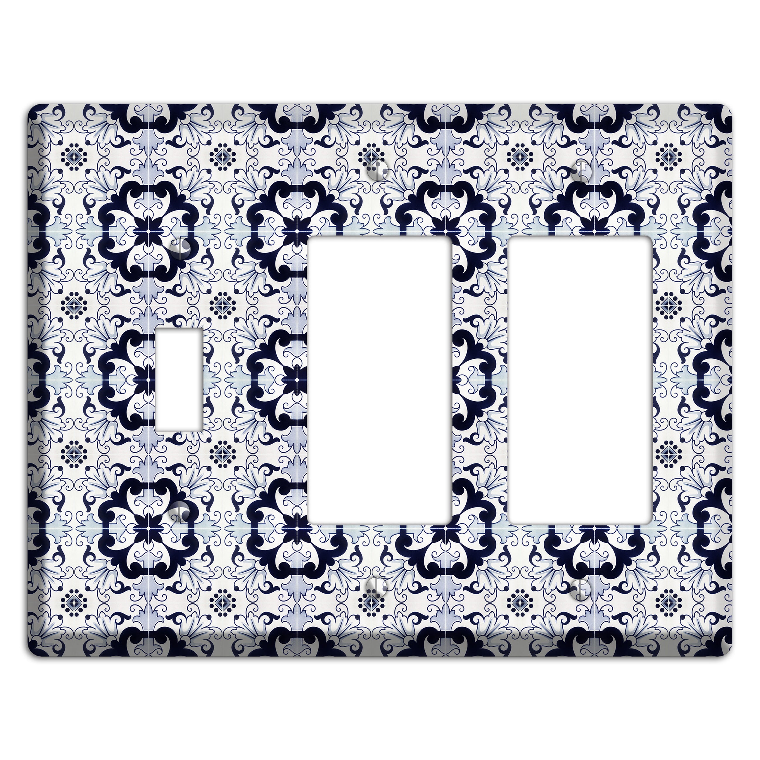 Tavira Tiles 7 Toggle / 2 Rocker Wallplate