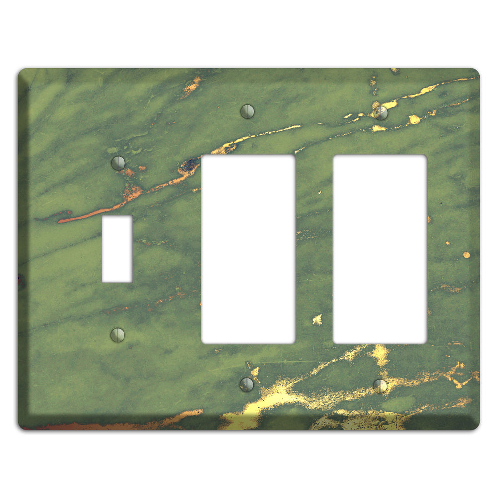 Limed Ash Marble Toggle / 2 Rocker Wallplate