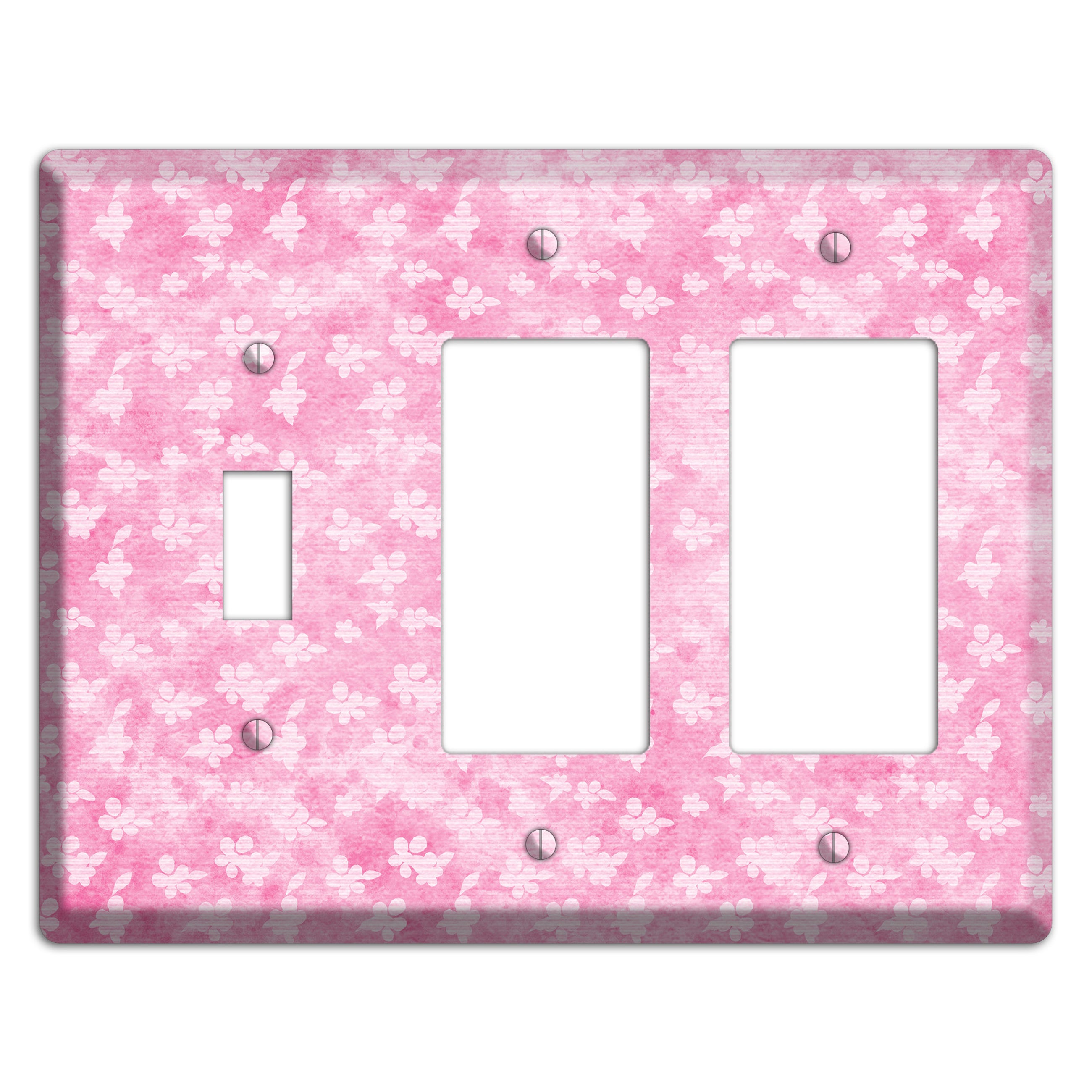 Cupid Pink Texture Toggle / 2 Rocker Wallplate
