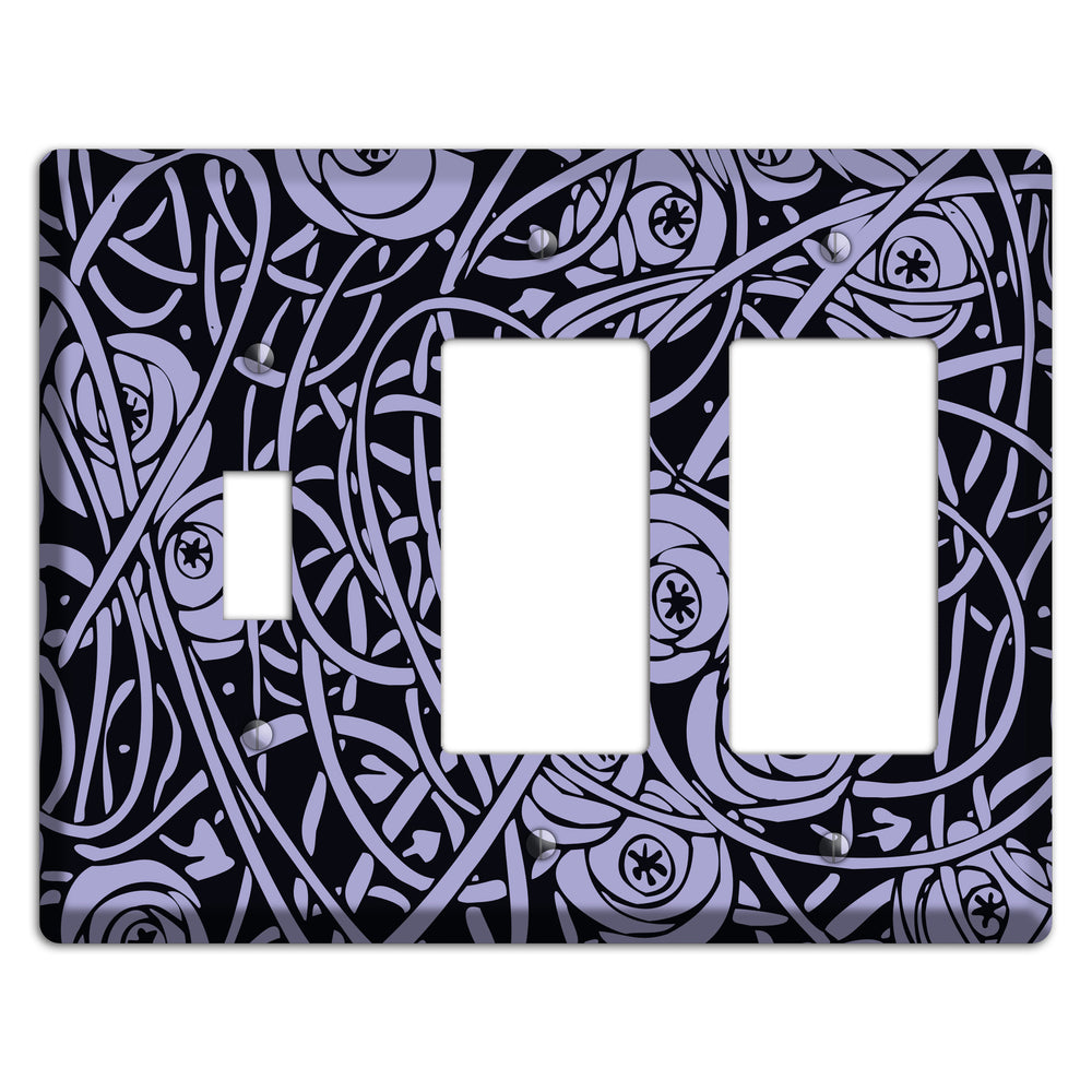 Lilac Deco Floral Toggle / 2 Rocker Wallplate
