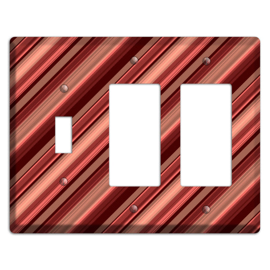 Red Stripes Toggle / 2 Rocker Wallplate