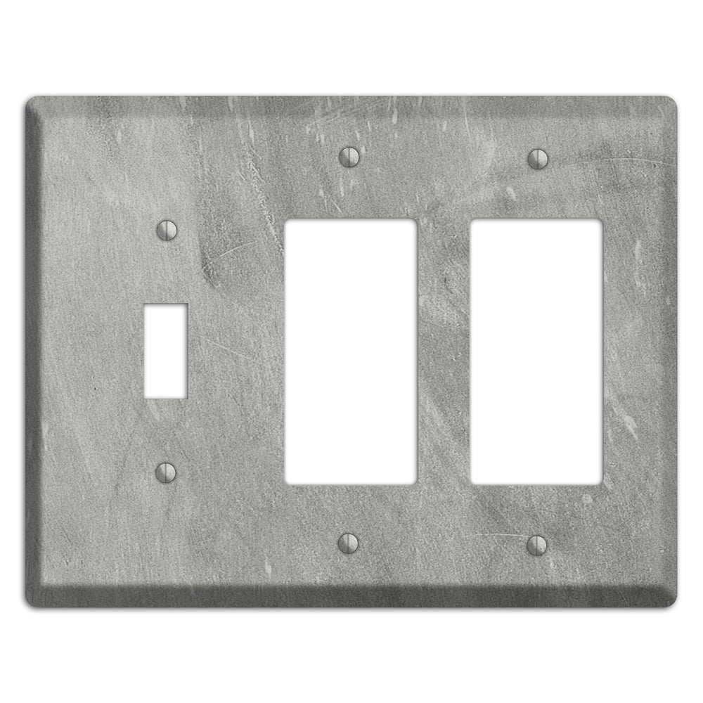 Chalk Grey Toggle / 2 Rocker Wallplate