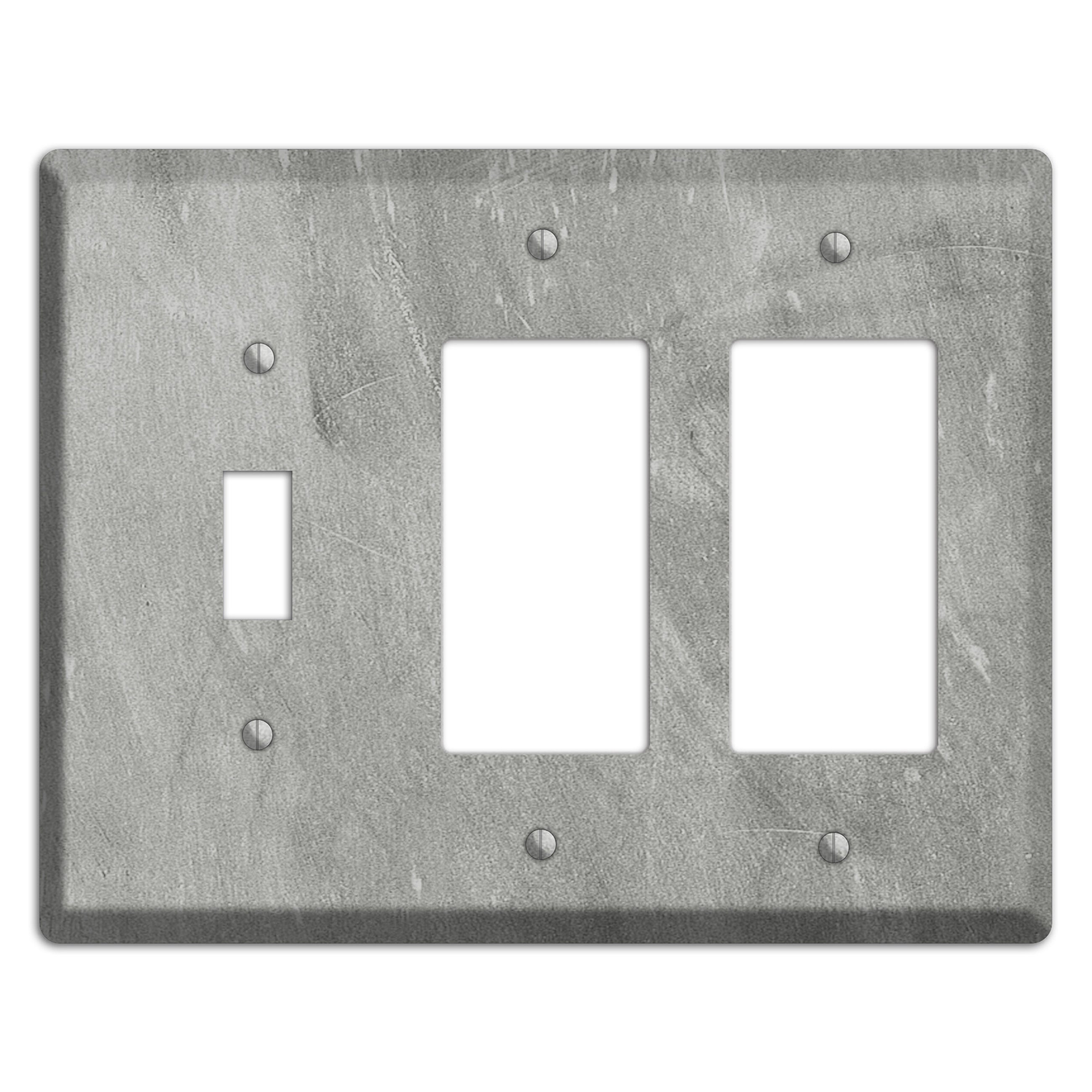 Chalk Grey Toggle / 2 Rocker Wallplate
