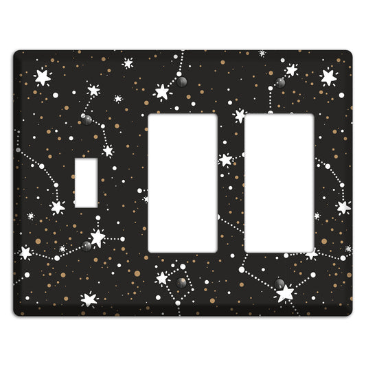Constellations Black Toggle / 2 Rocker Wallplate