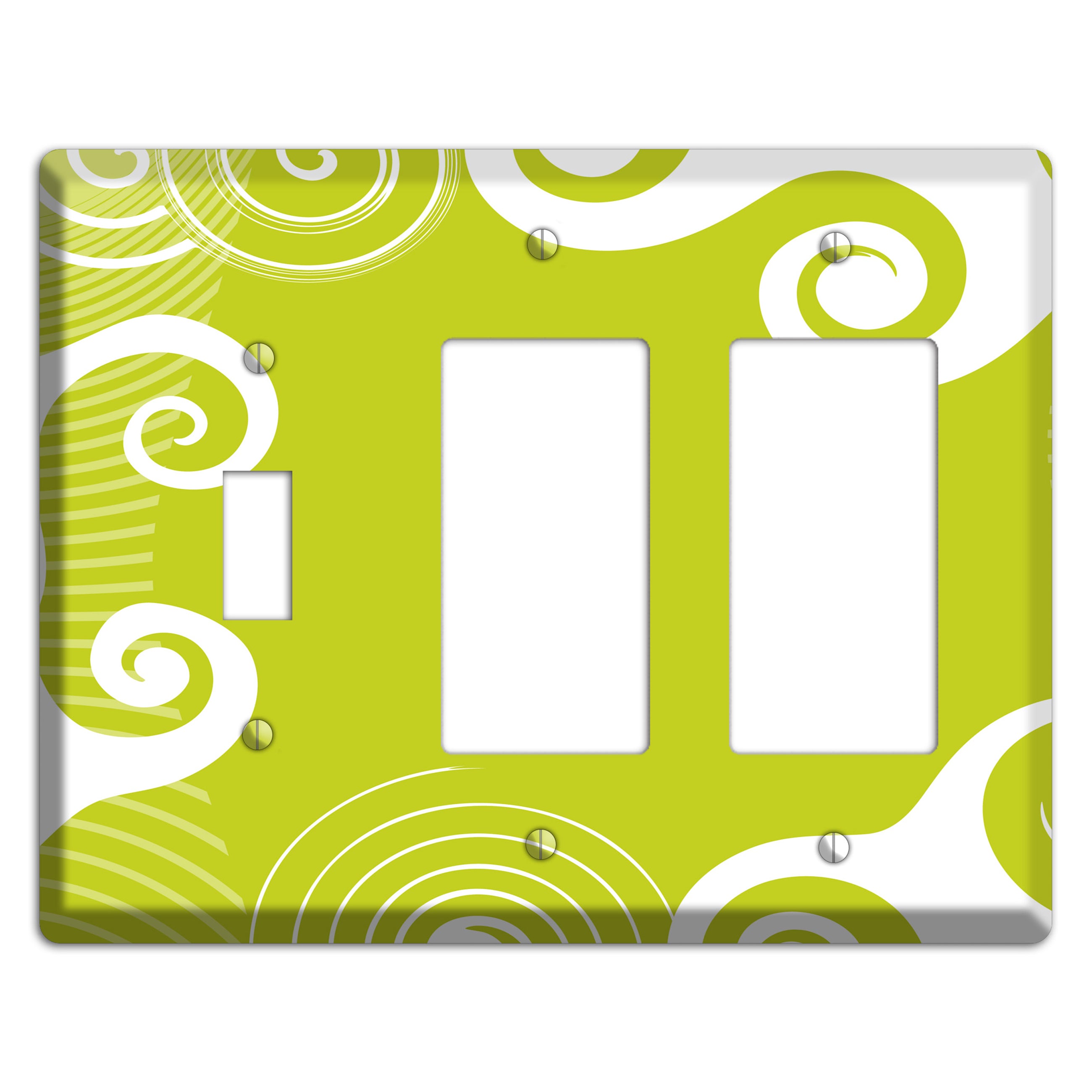Abstract Green Toggle / 2 Rocker Wallplate