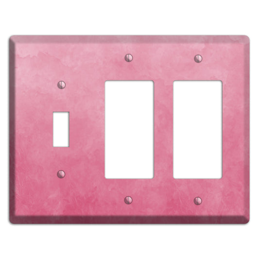 Pink Ombre Toggle / 2 Rocker Wallplate