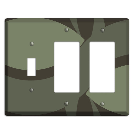 Olive Abstract Toggle / 2 Rocker Wallplate
