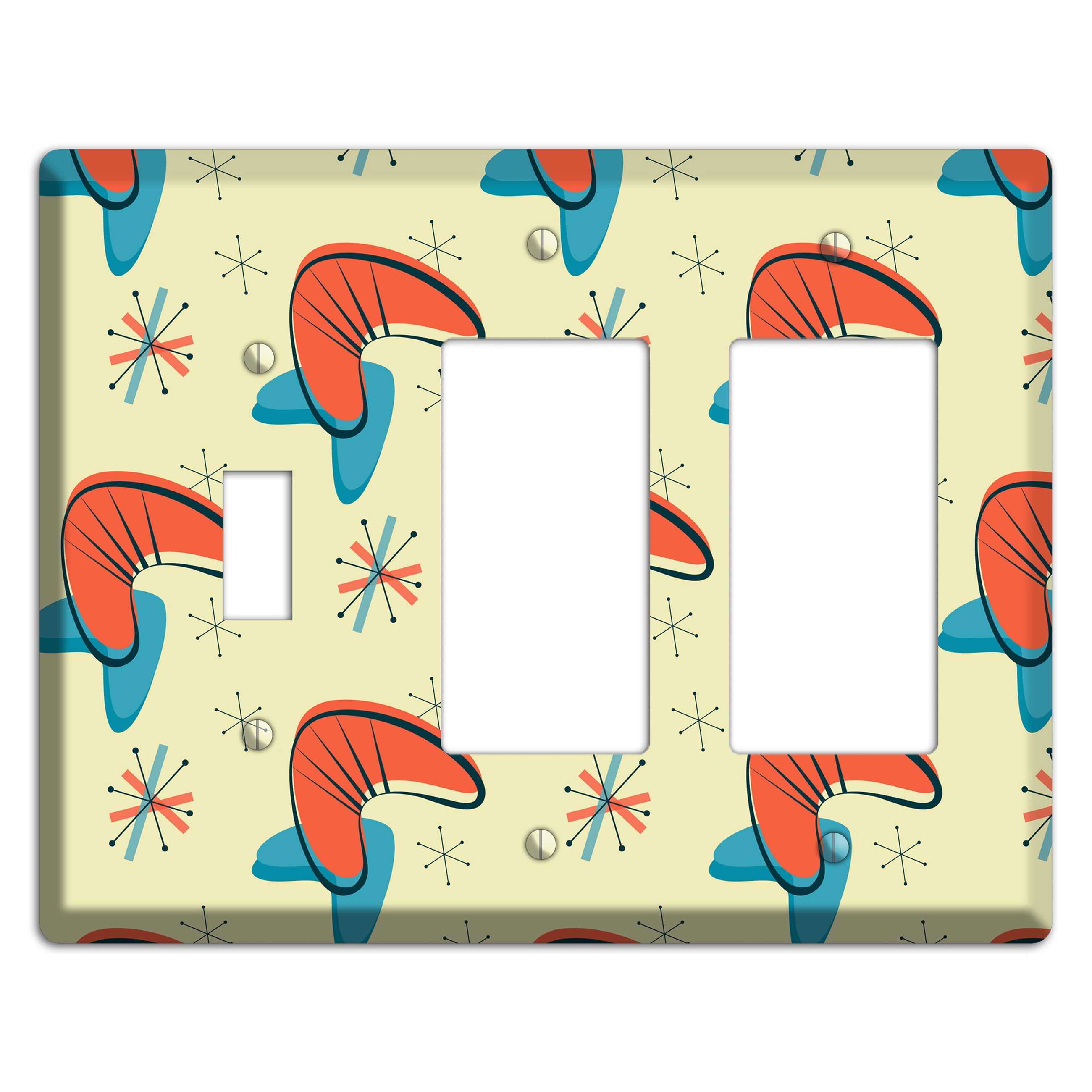 Atomic Boomerang Toggle / 2 Rocker Wallplate