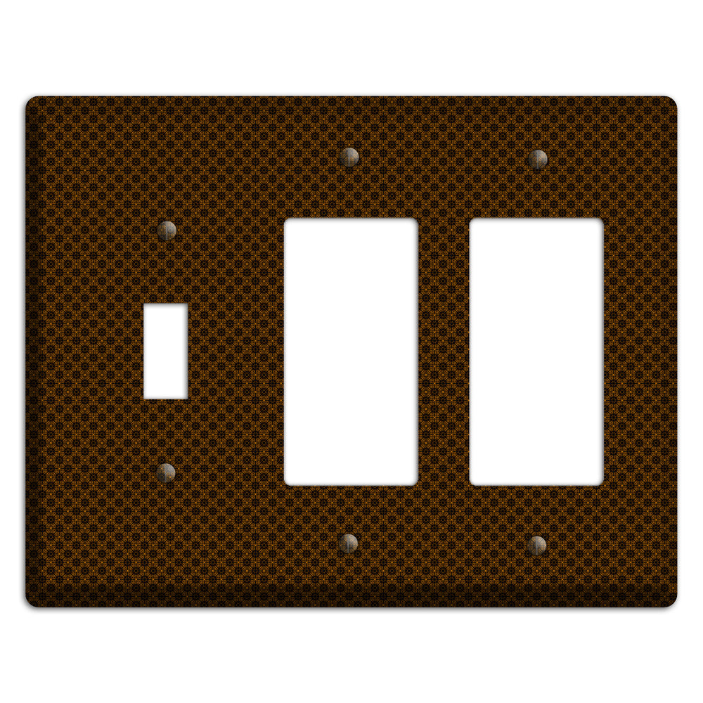 Brown Geometric Toggle / 2 Rocker Wallplate