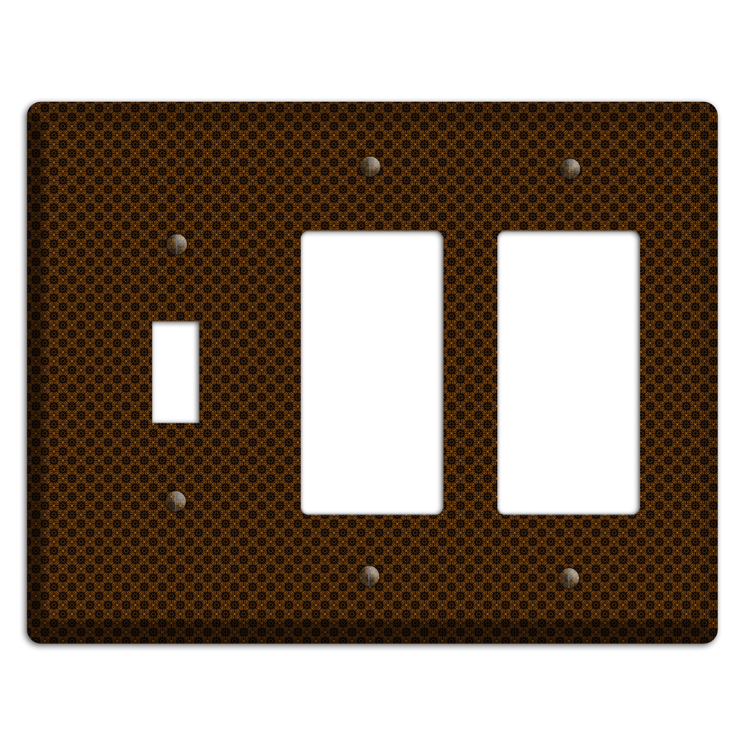 Brown Geometric Toggle / 2 Rocker Wallplate