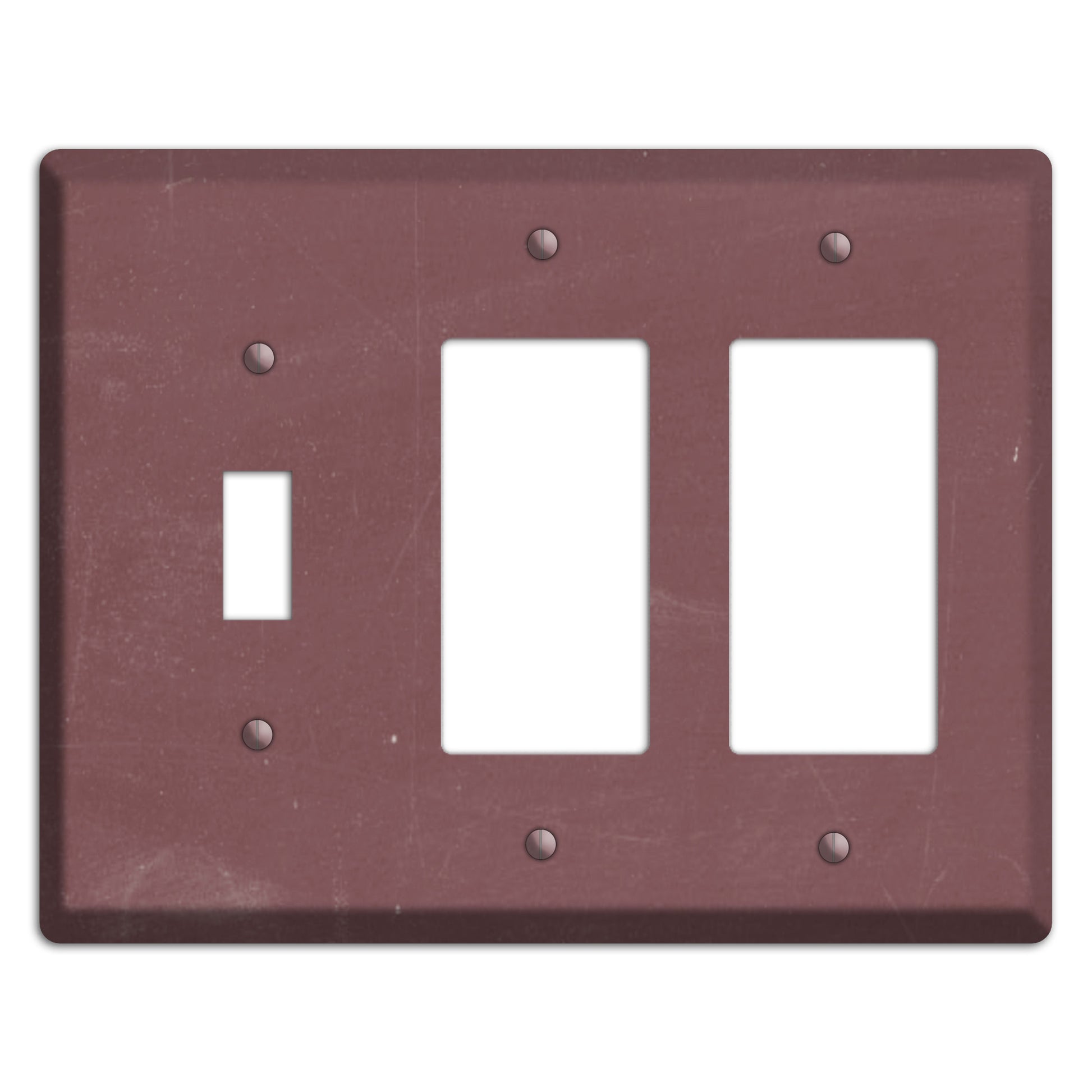 Chalk Dark Maroon Toggle / 2 Rocker Wallplate
