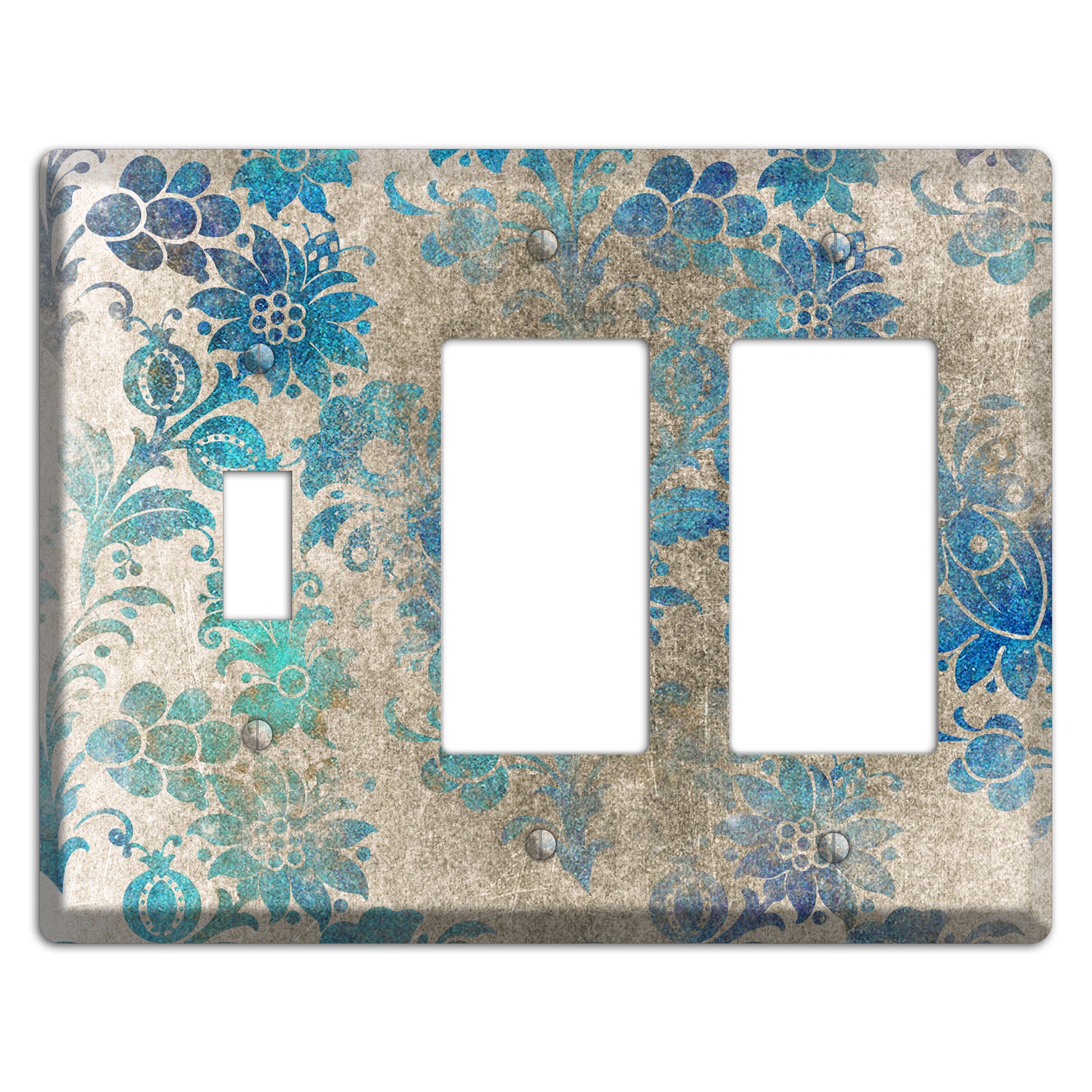 Mantle Whimsical Damask Toggle / 2 Rocker Wallplate