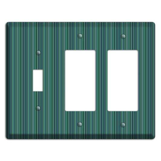 Multi Jade Vertical Stripes Toggle / 2 Rocker Wallplate