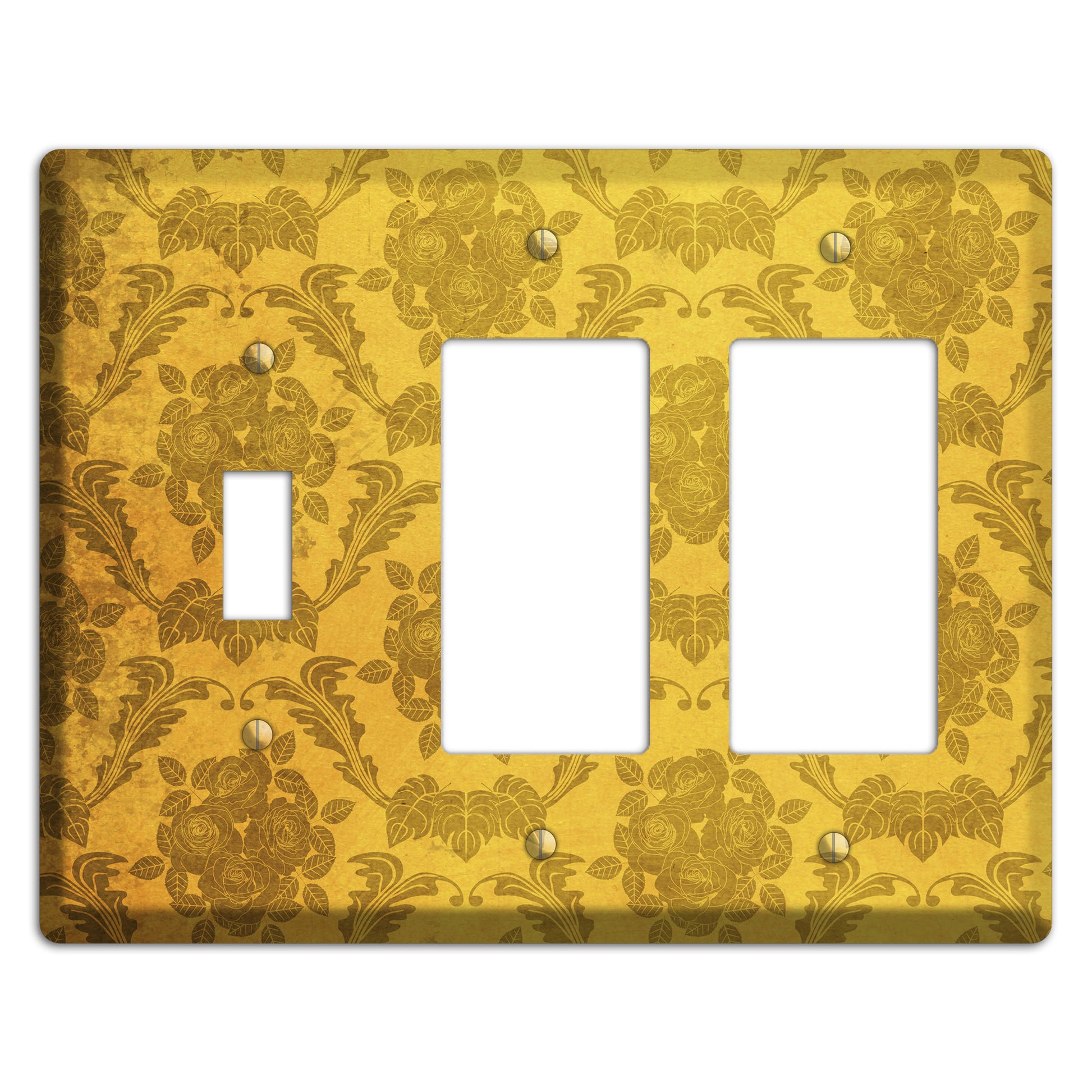 Tusock Vintage Rose Damask Toggle / 2 Rocker Wallplate