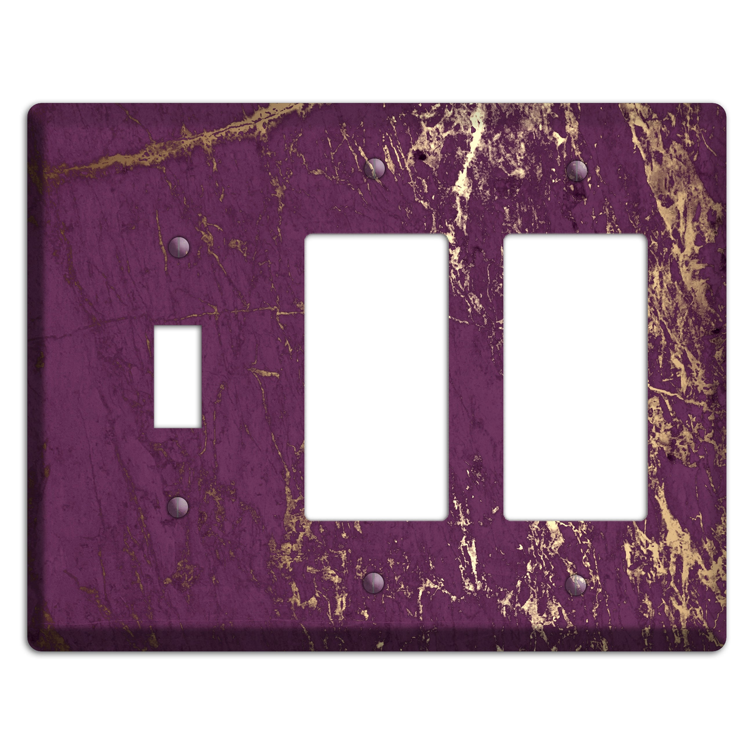 Finn Marble Toggle / 2 Rocker Wallplate