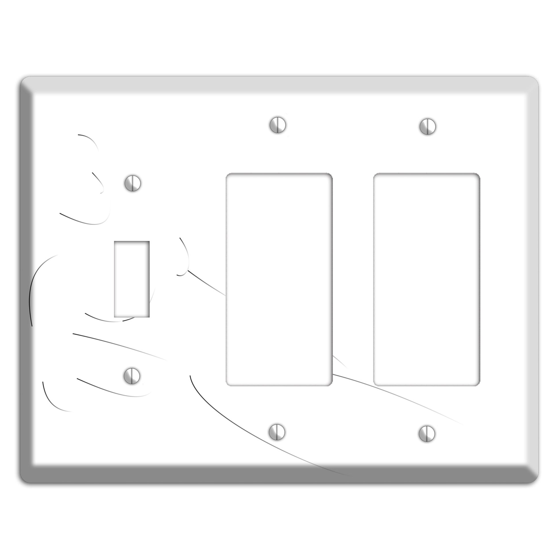 Abstrract Nude Figure Toggle / 2 Rocker Wallplate