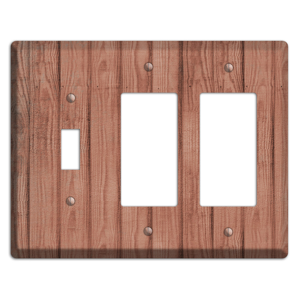 Coral Tree Weathered Wood Toggle / 2 Rocker Wallplate