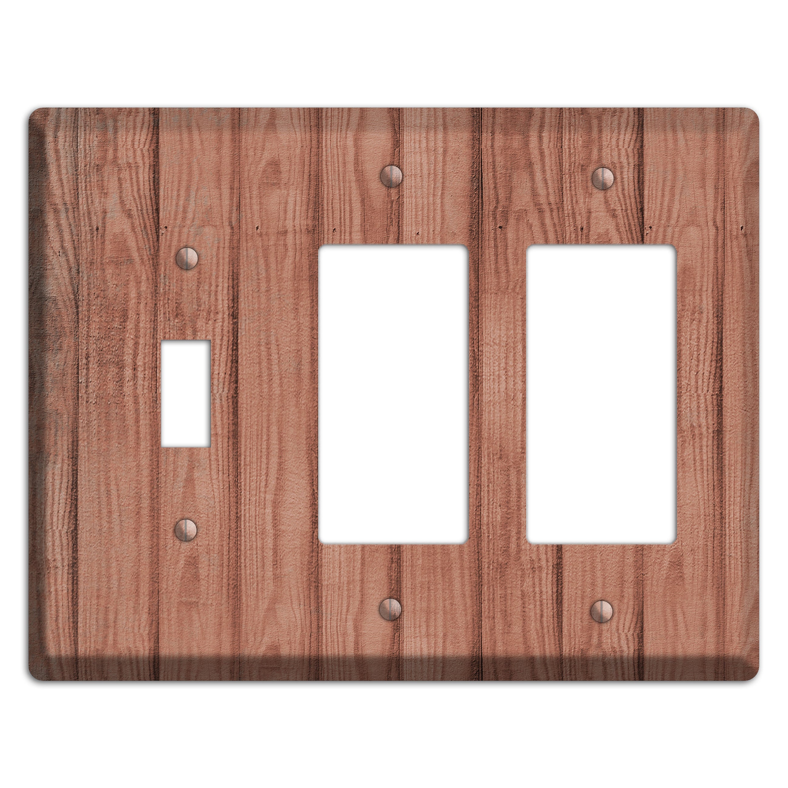 Coral Tree Weathered Wood Toggle / 2 Rocker Wallplate