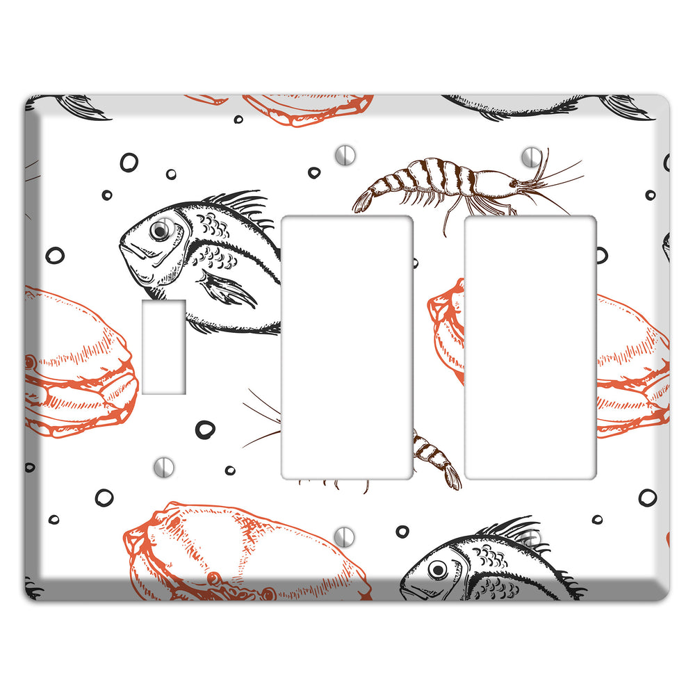 Mixed Sea Life Style 3 Toggle / 2 Rocker Wallplate