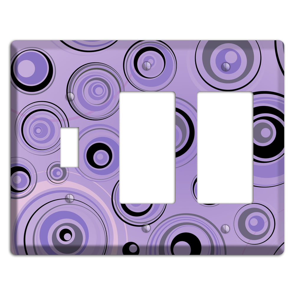 Lavender Circles Toggle / 2 Rocker Wallplate
