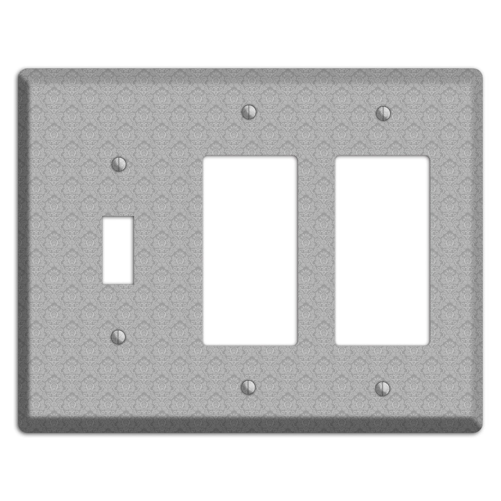 Light Grey Cartouche Toggle / 2 Rocker Wallplate