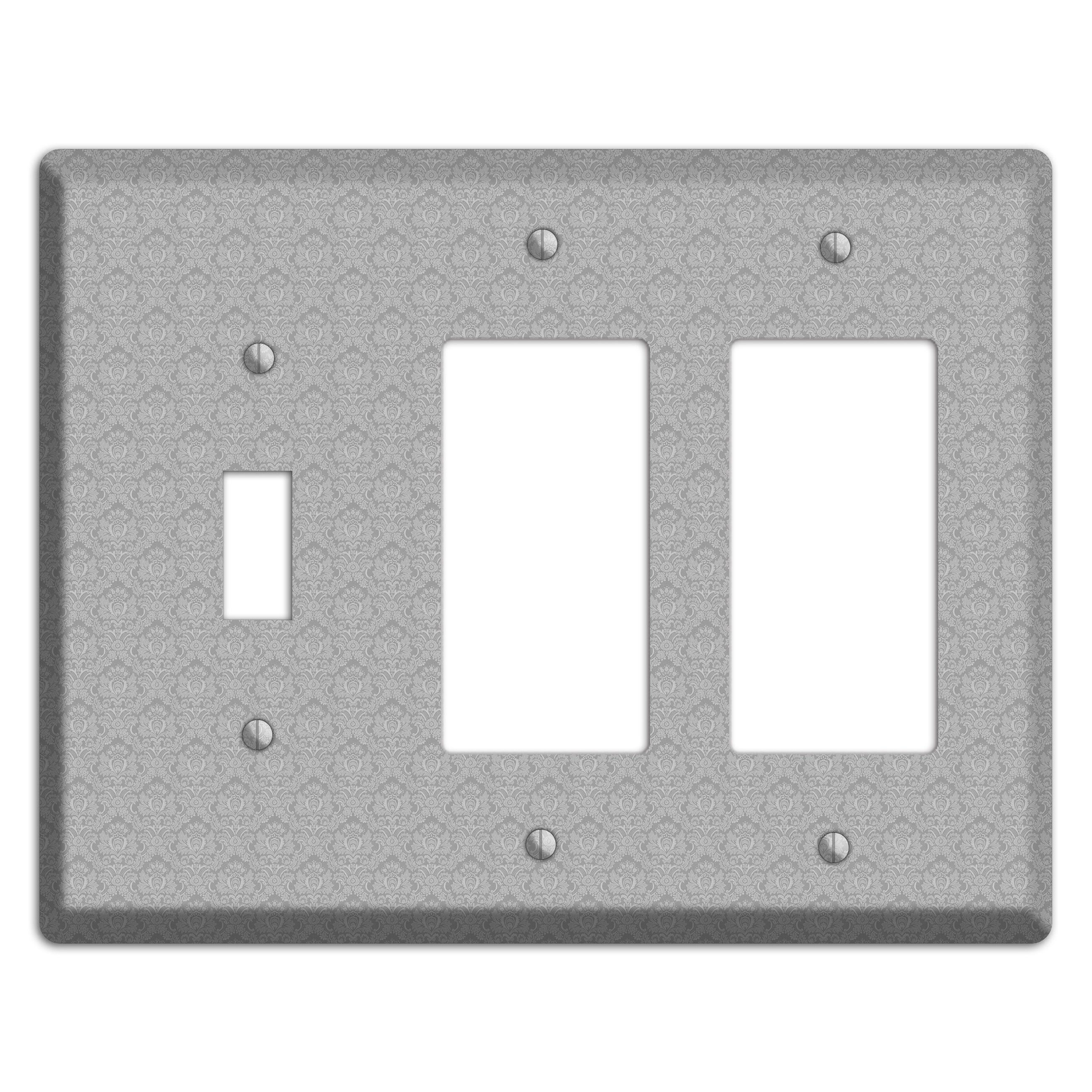 Light Grey Cartouche Toggle / 2 Rocker Wallplate