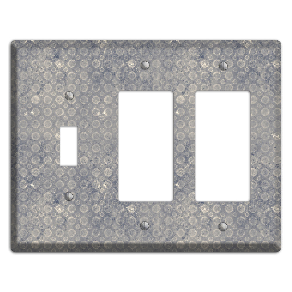 Grey Circles Toggle / 2 Rocker Wallplate