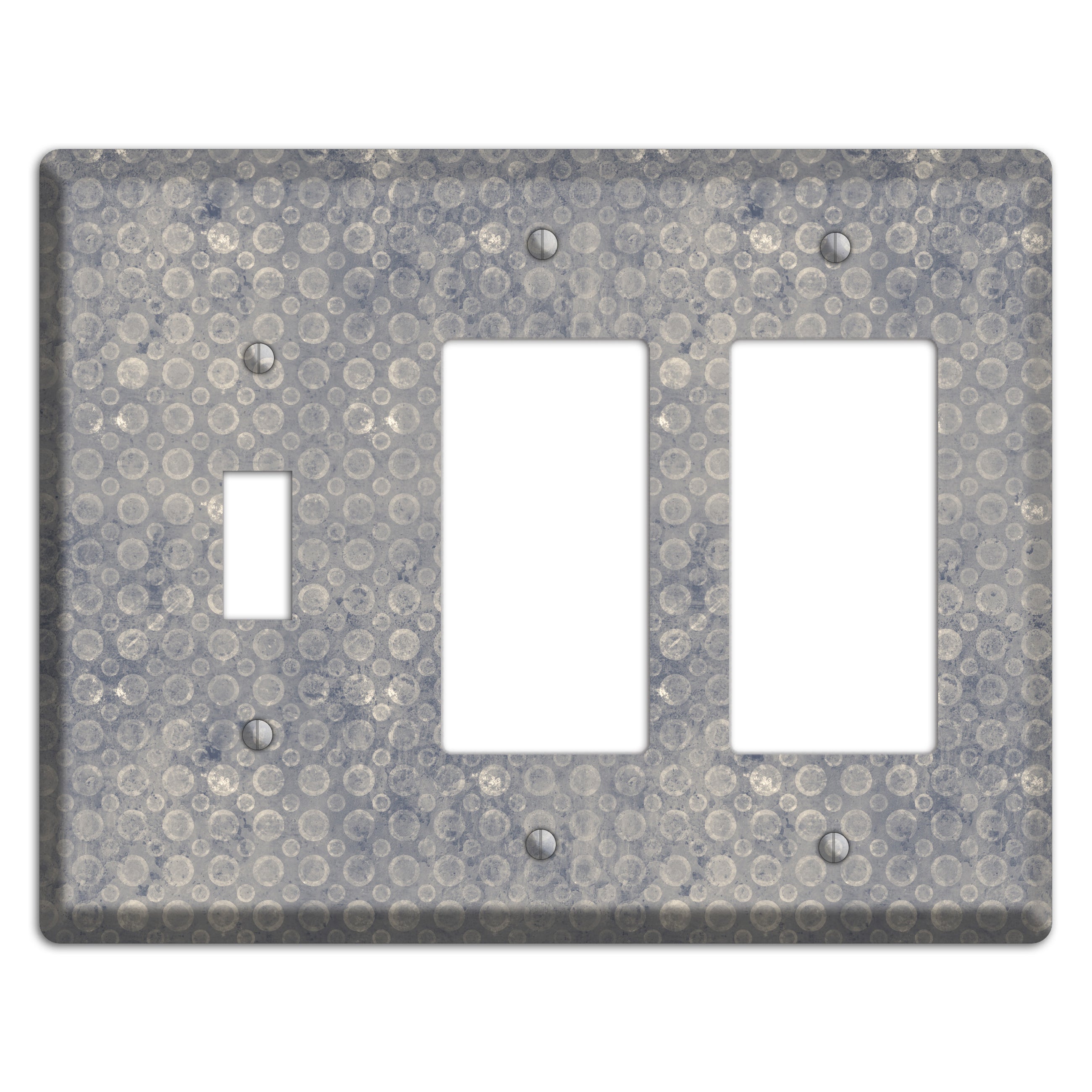 Grey Circles Toggle / 2 Rocker Wallplate