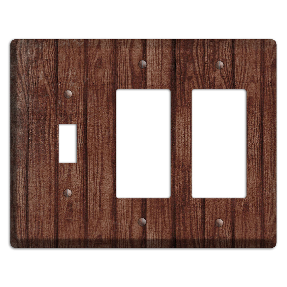 Saddle Weathered Wood Toggle / 2 Rocker Wallplate